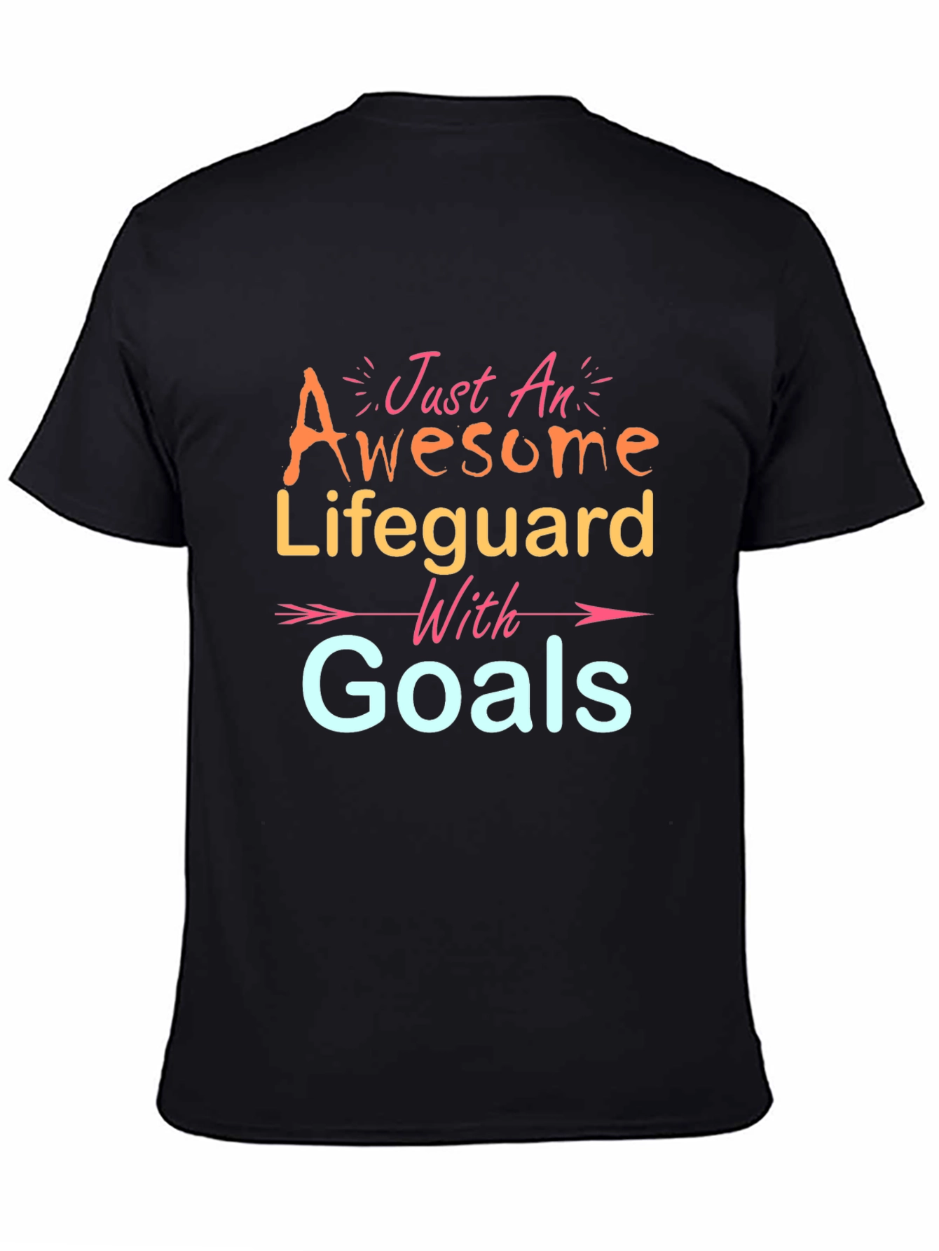 Black Awesome Lifeguard Goals T-Shirt - Unisex view 4