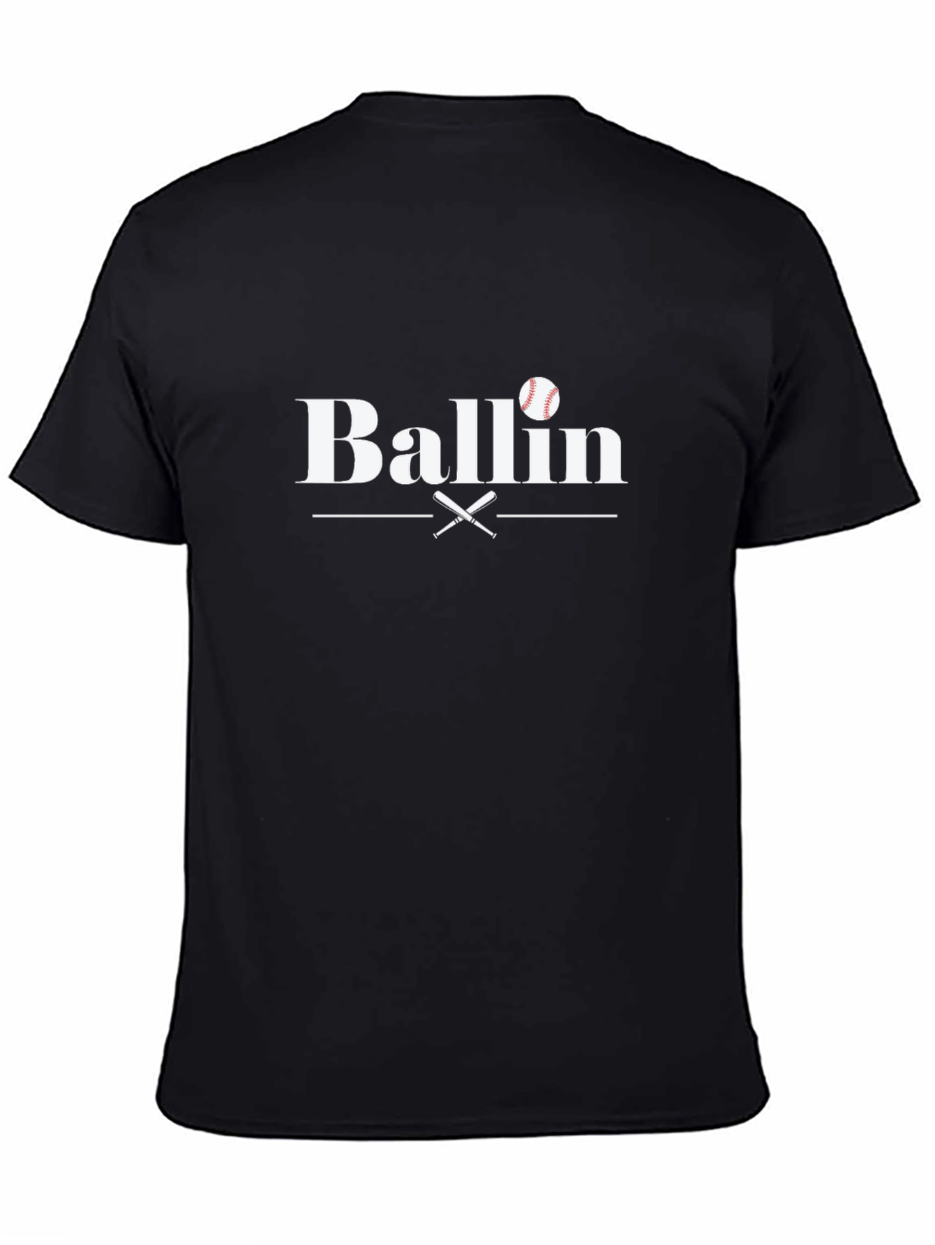 Black Ballin' Baseball Graphic Tee - Black view 4