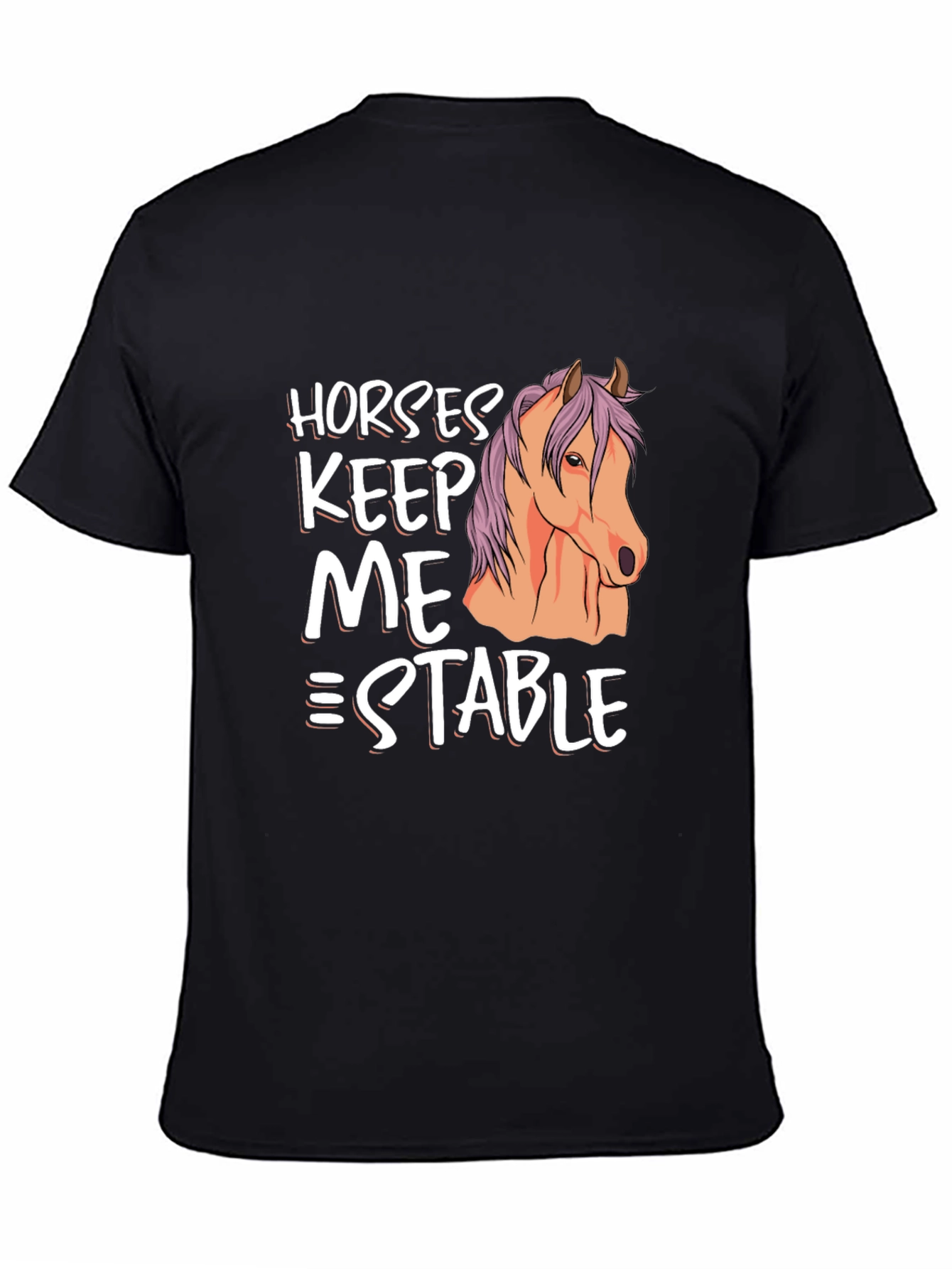 Black Horses Keep Me Stable Graphic T-Shirt view 4