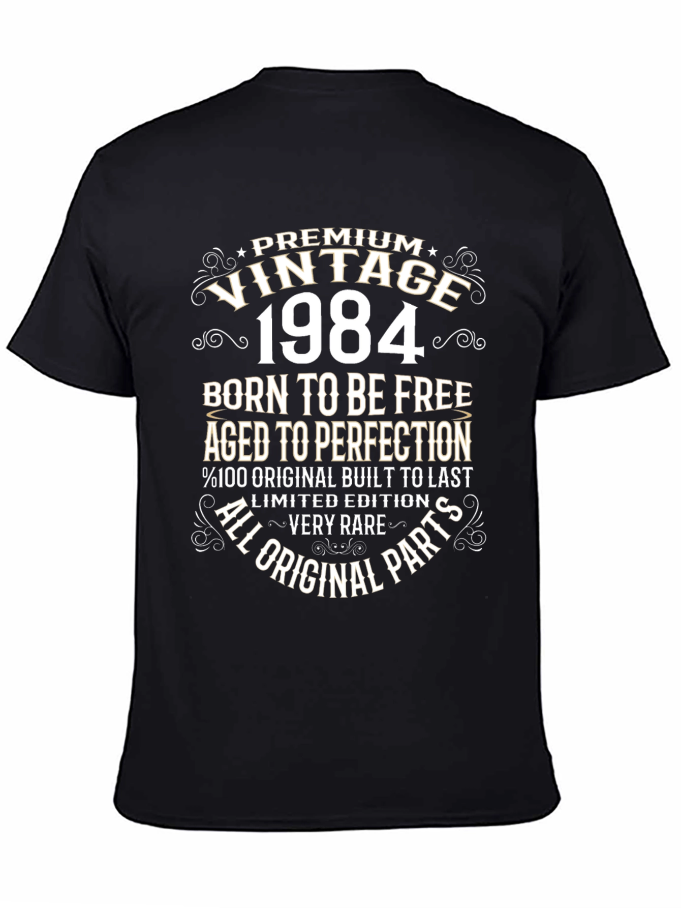 Black Vintage 1984 Birthday T-Shirt - Limited Edition view 4