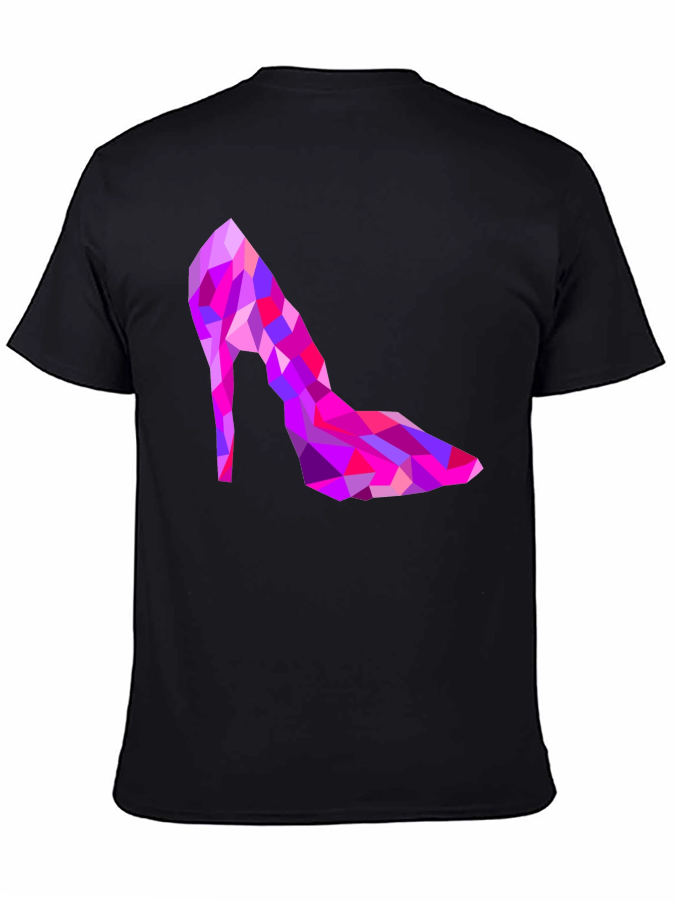 Black Geometric High Heel T-Shirt view 4
