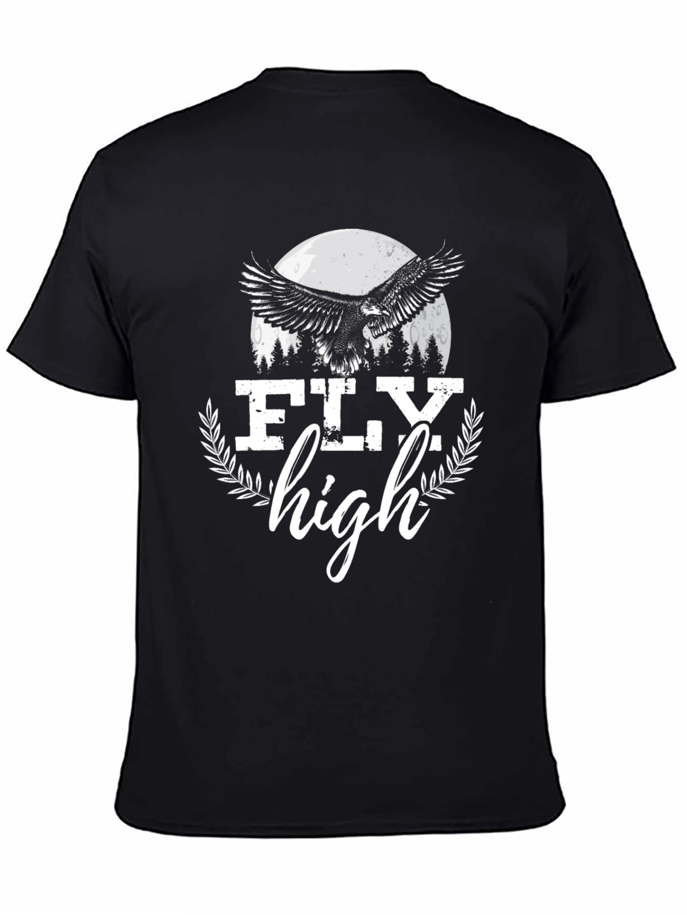 Black Fly High Eagle Graphic Tee - Black Cotton Blend view 4