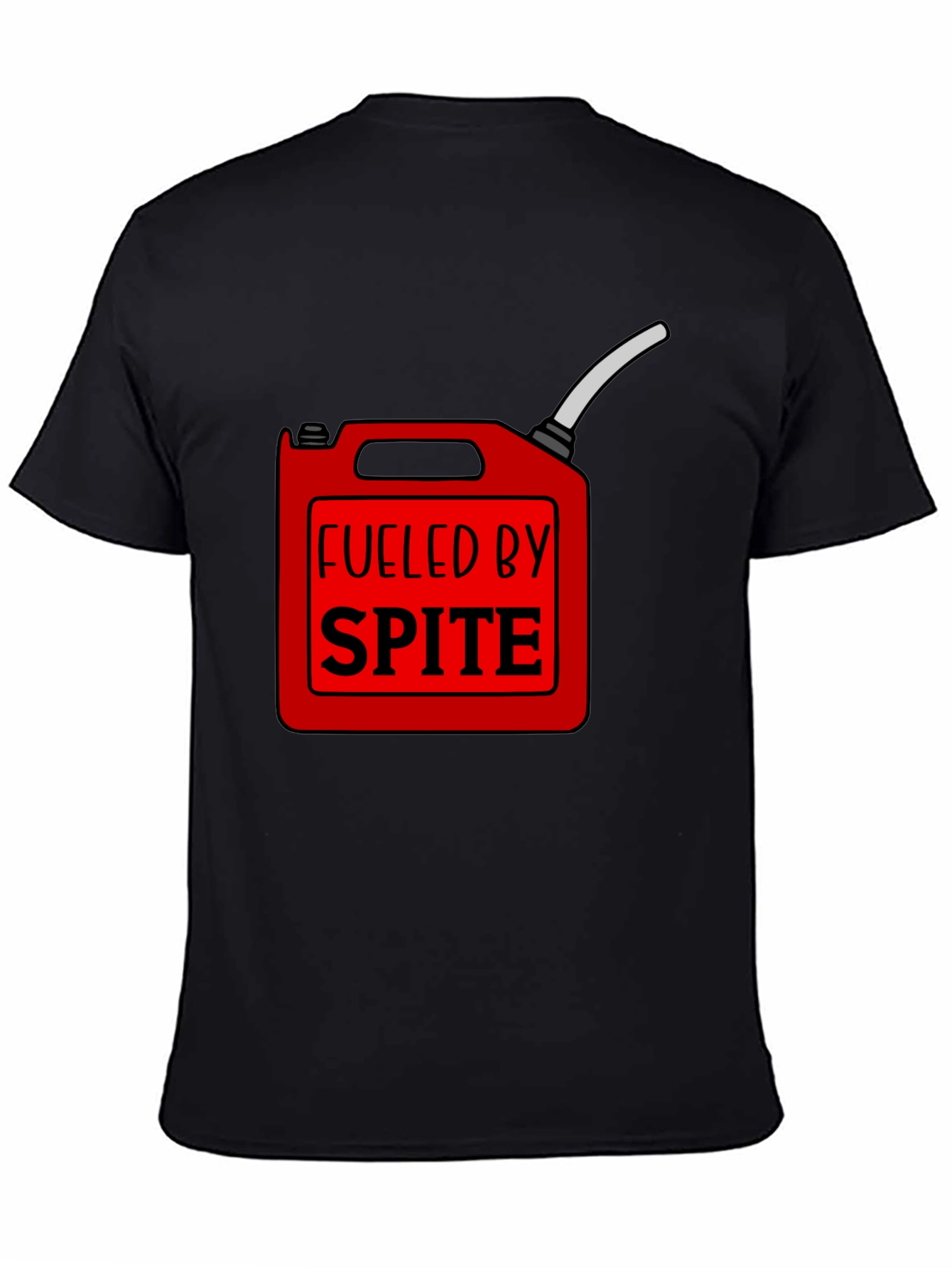 Black Fueled by Spite Funny Graphic T-Shirt view 4