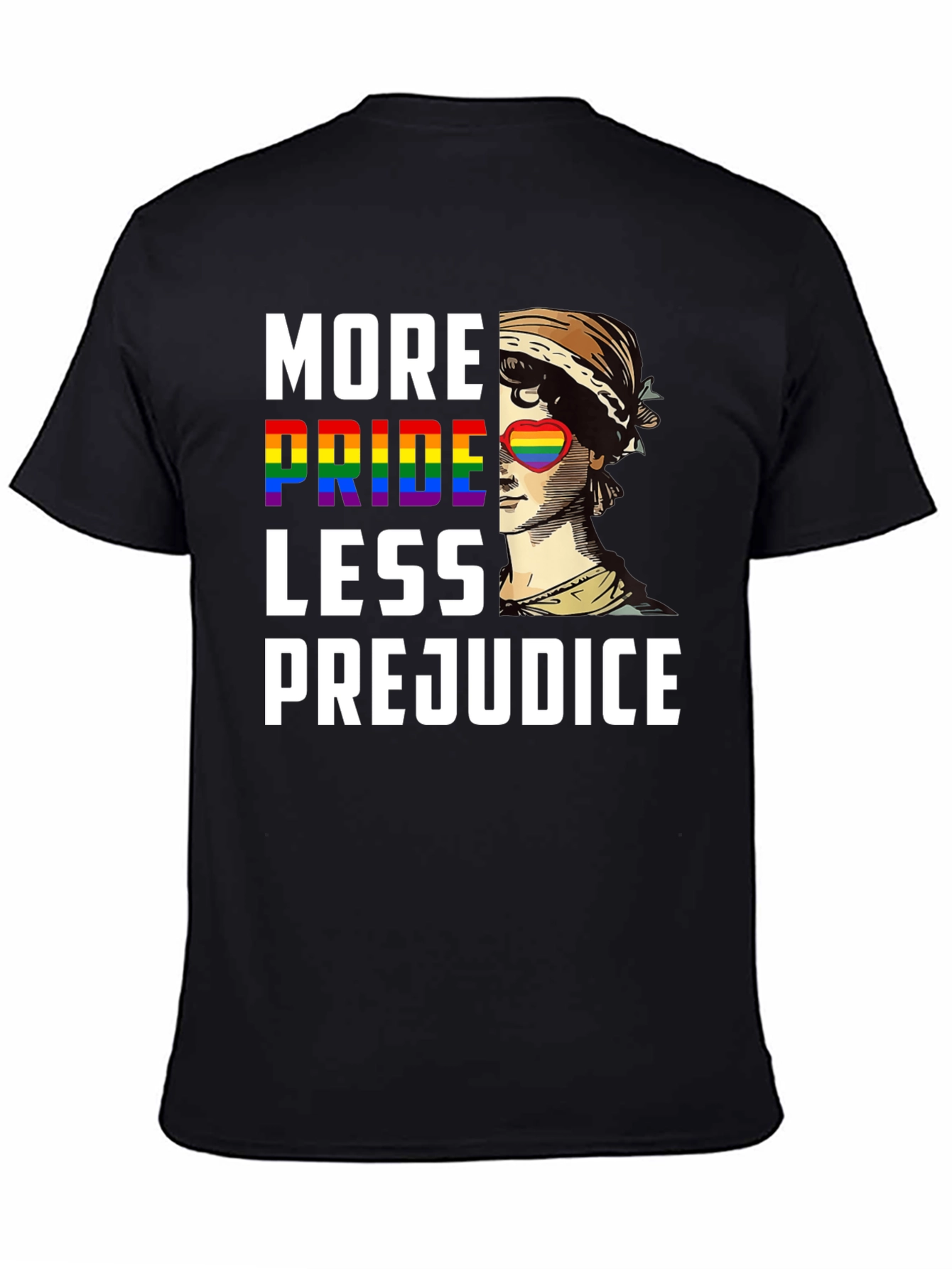 Black More Pride Less Prejudice Graphic T-Shirt view 4