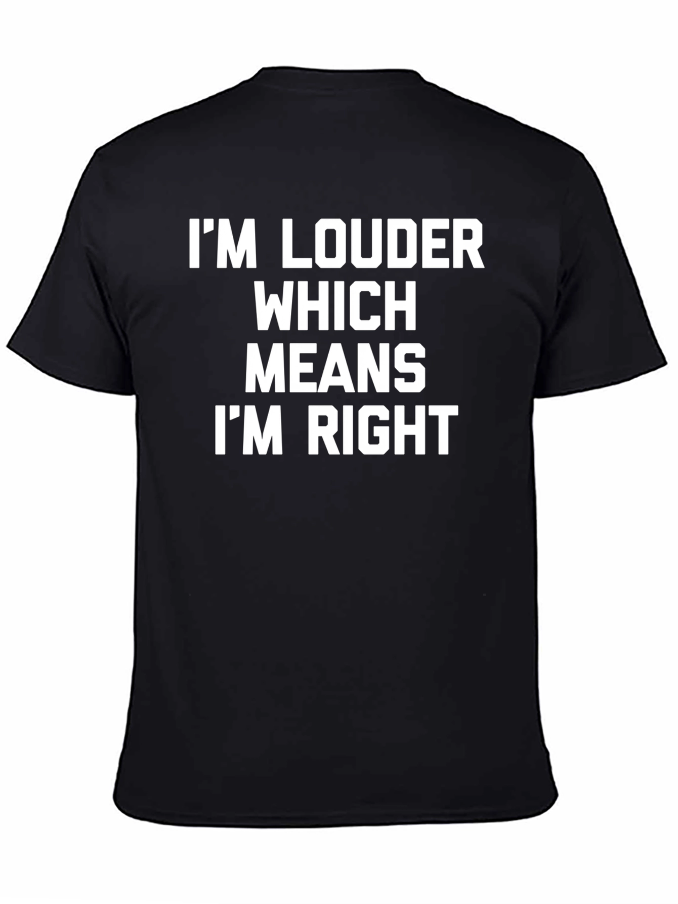 Black I'm Louder Which Means I'm Right Funny T-Shirt view 4
