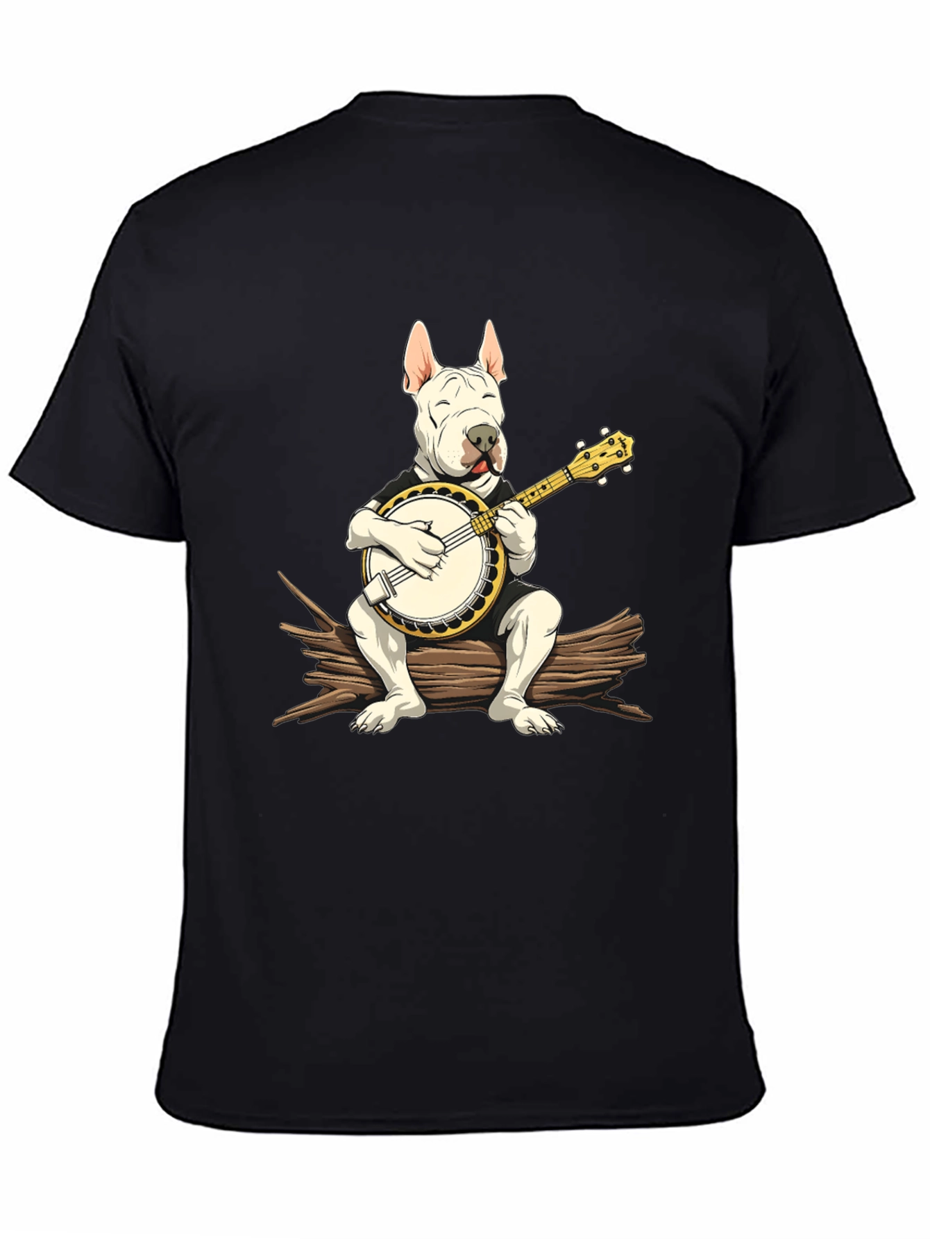 Black Dog Playing Banjo Graphic T-Shirt view 4