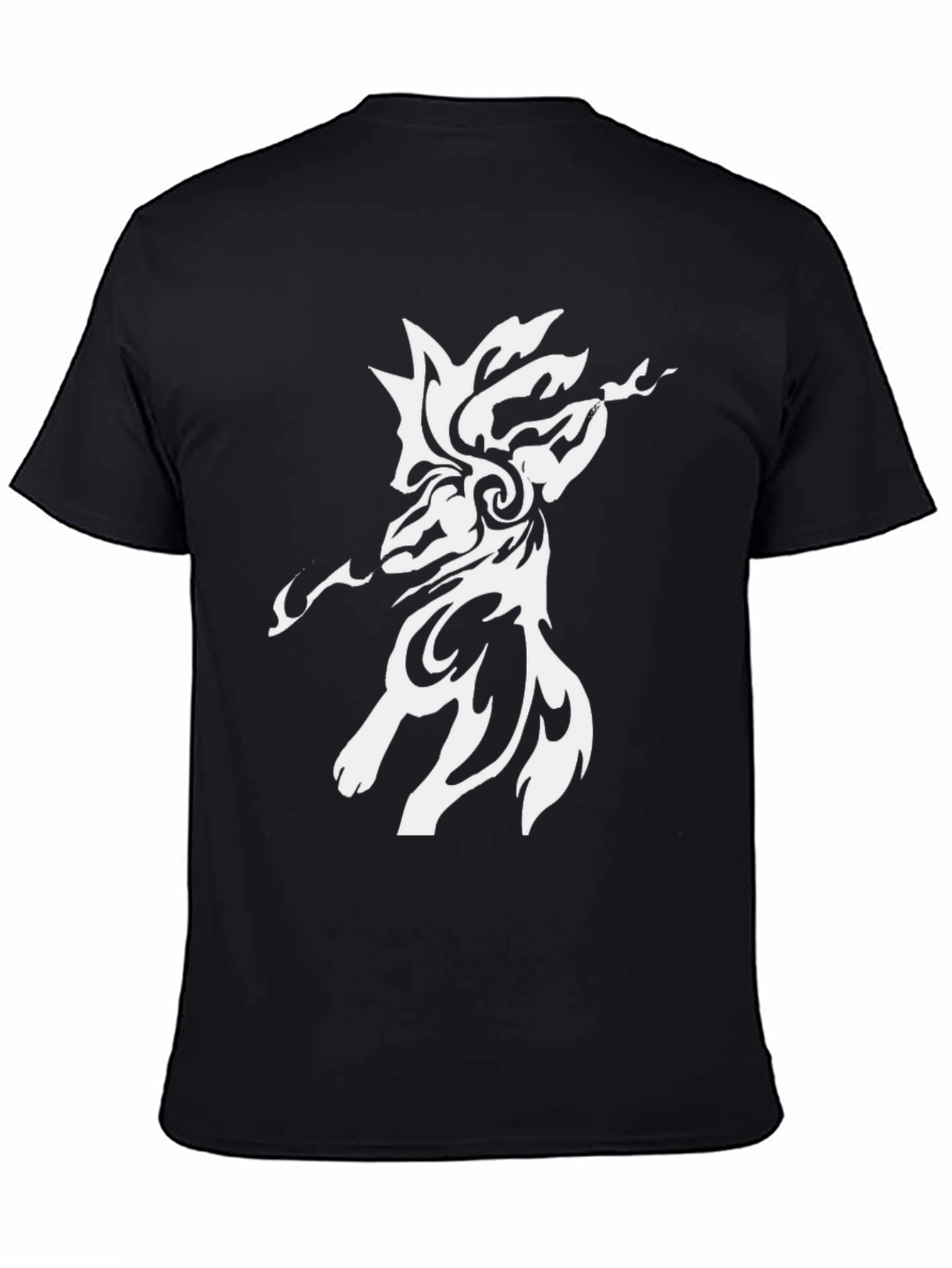 Black Abstract Tribal Art Black T-Shirt view 4