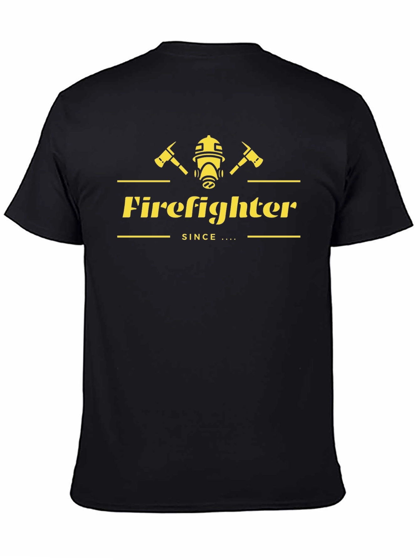 Black Firefighter Graphic Tee - Black Cotton Blend view 4