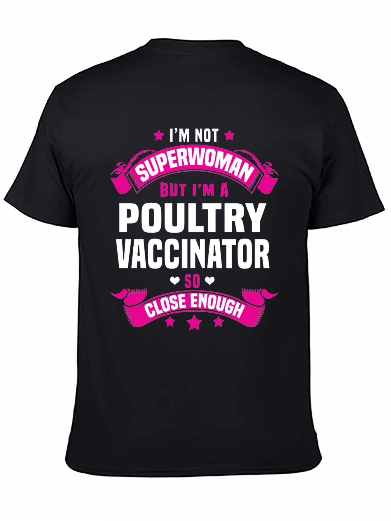 Black Poultry Vaccinator Funny T-Shirt view 4