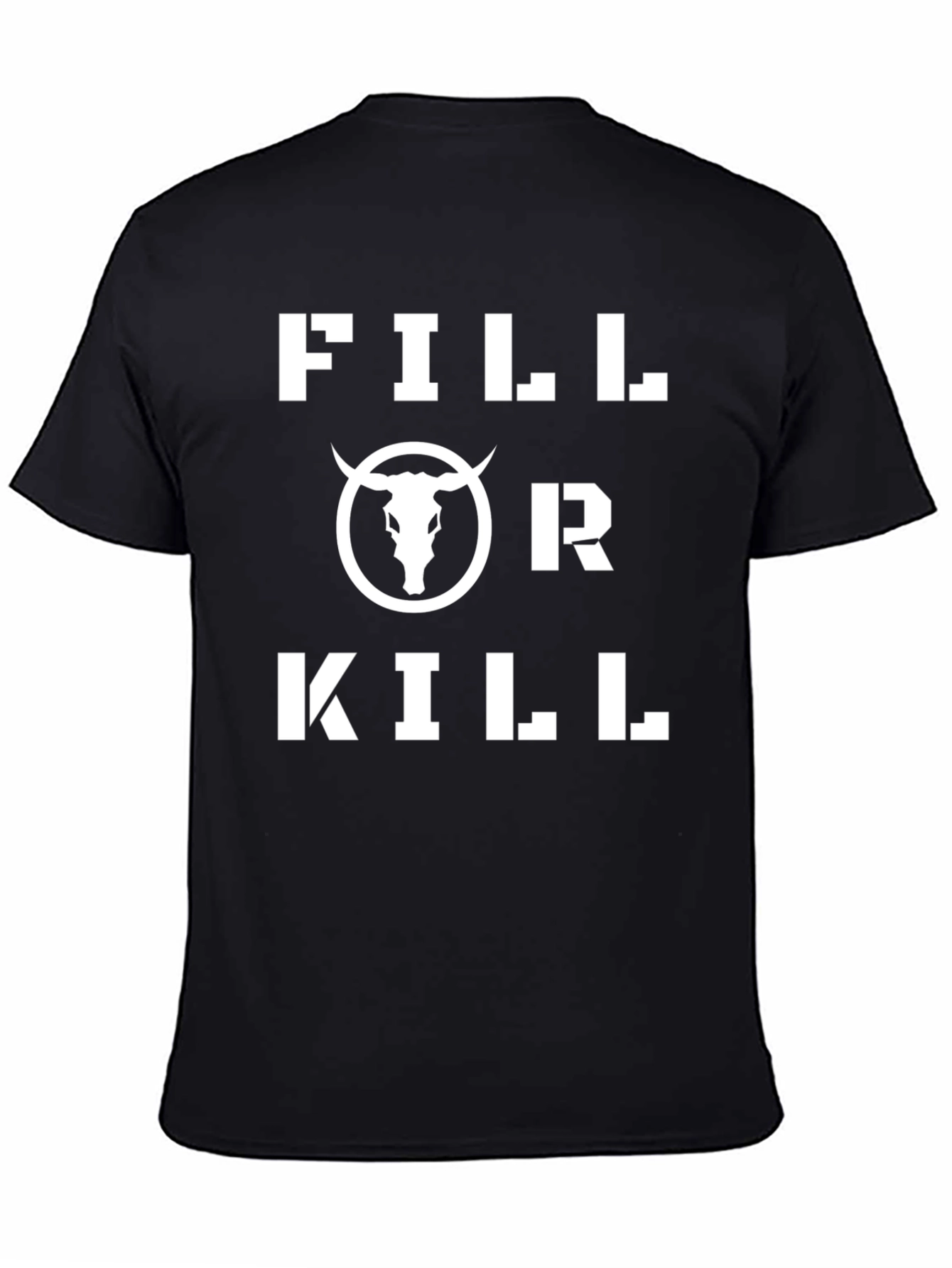 Black Fill or Kill Bull Graphic Black T-Shirt view 4
