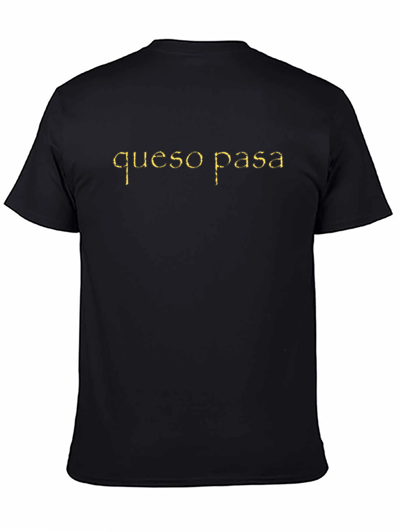 Black Queso Pasa Graphic Tee - Funny Cheese Pun T-Shirt view 4