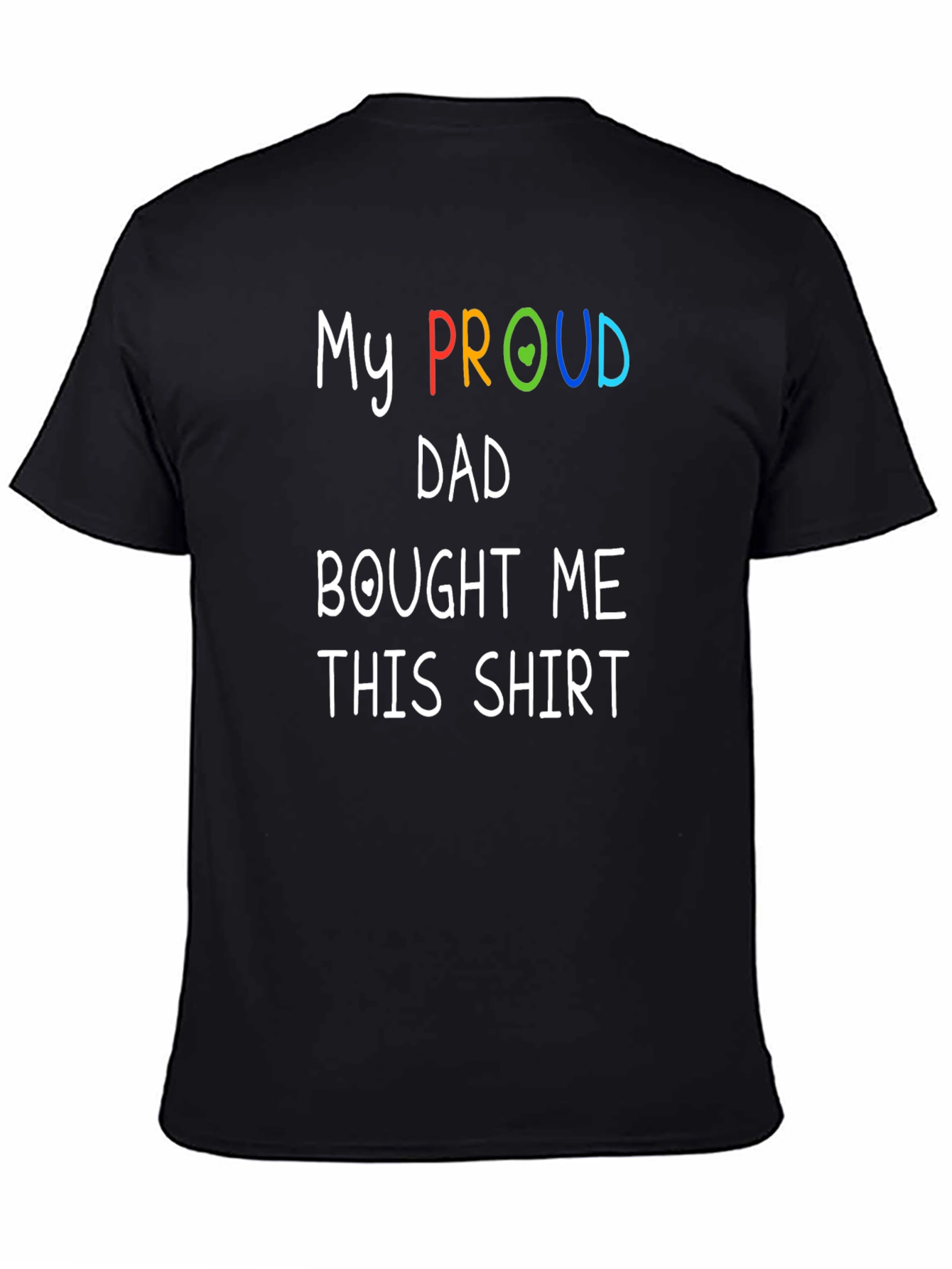 Black Proud Dad T-Shirt - LGBTQ+ Support view 4