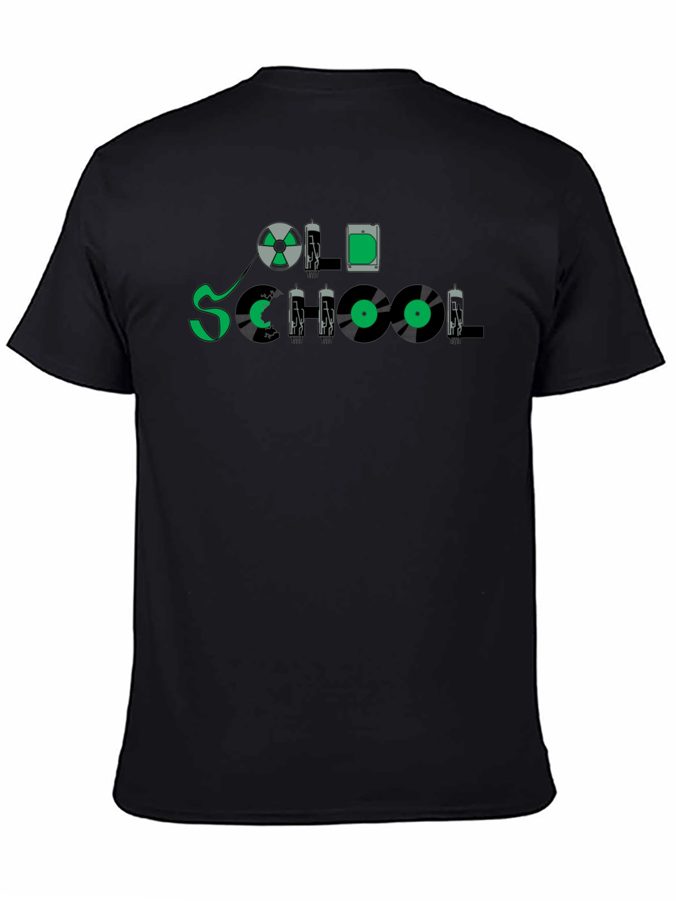 Black Retro Music Lover T-Shirt - Old School Design view 4