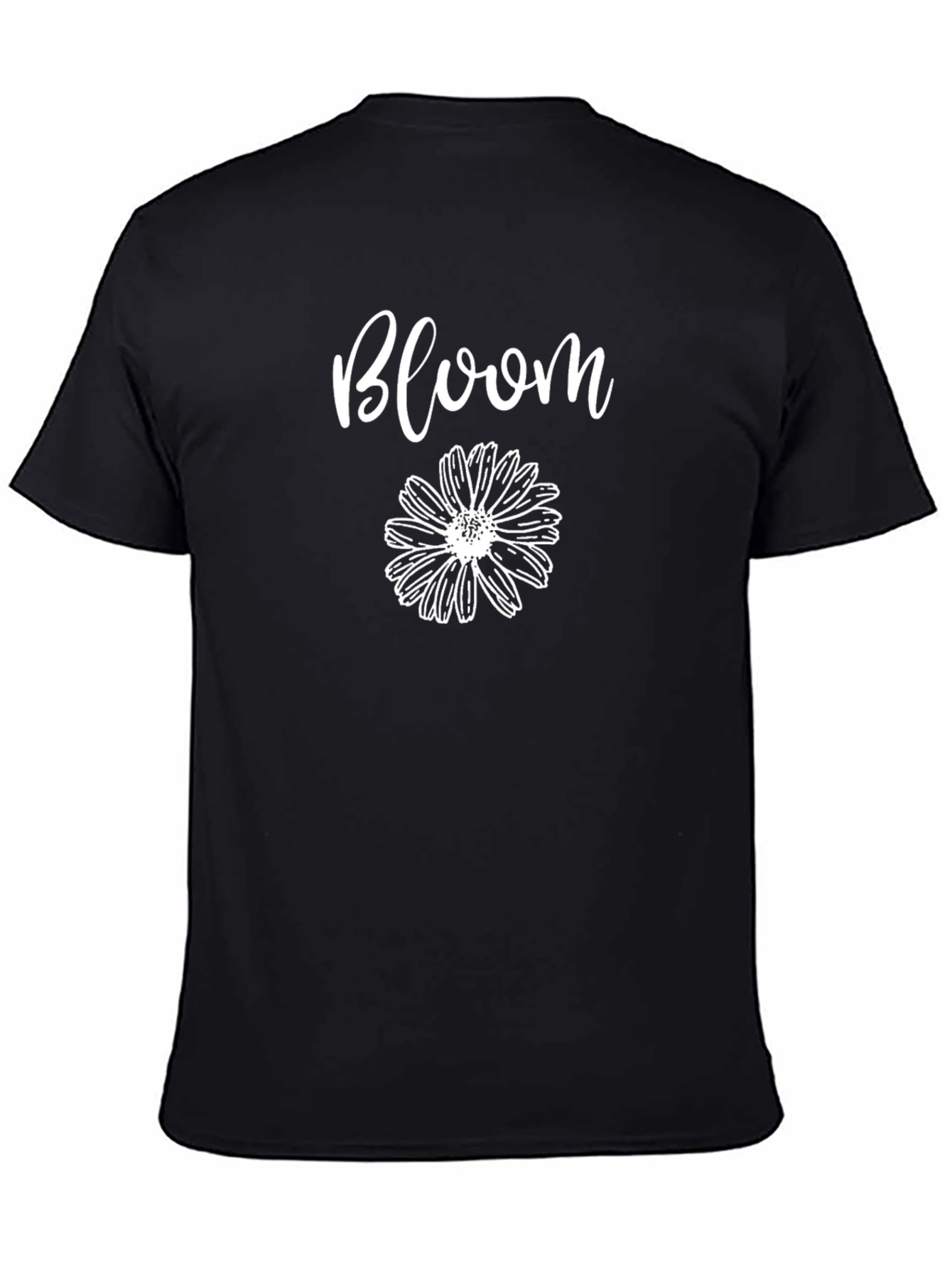 Black Bloom Flower Graphic T-Shirt - Soft Cotton Tee view 4