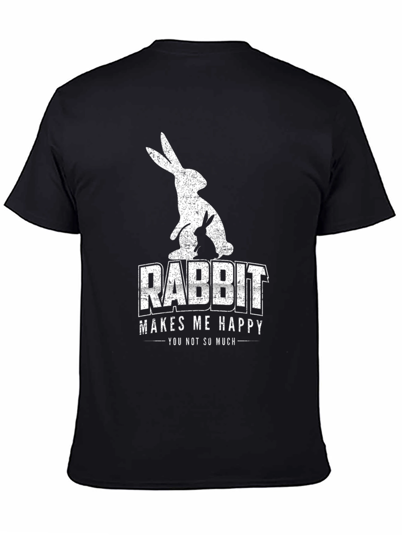 Black Rabbit Makes Me Happy Graphic Tee - Unisex view 4