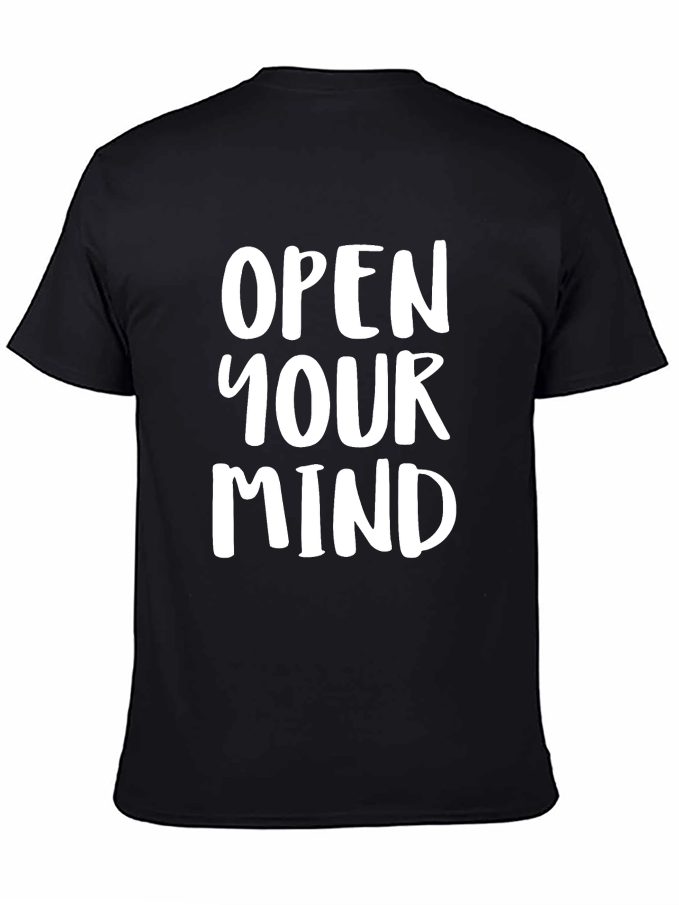 Black Open Your Mind Graphic Tee - Bold Statement Shirt view 4
