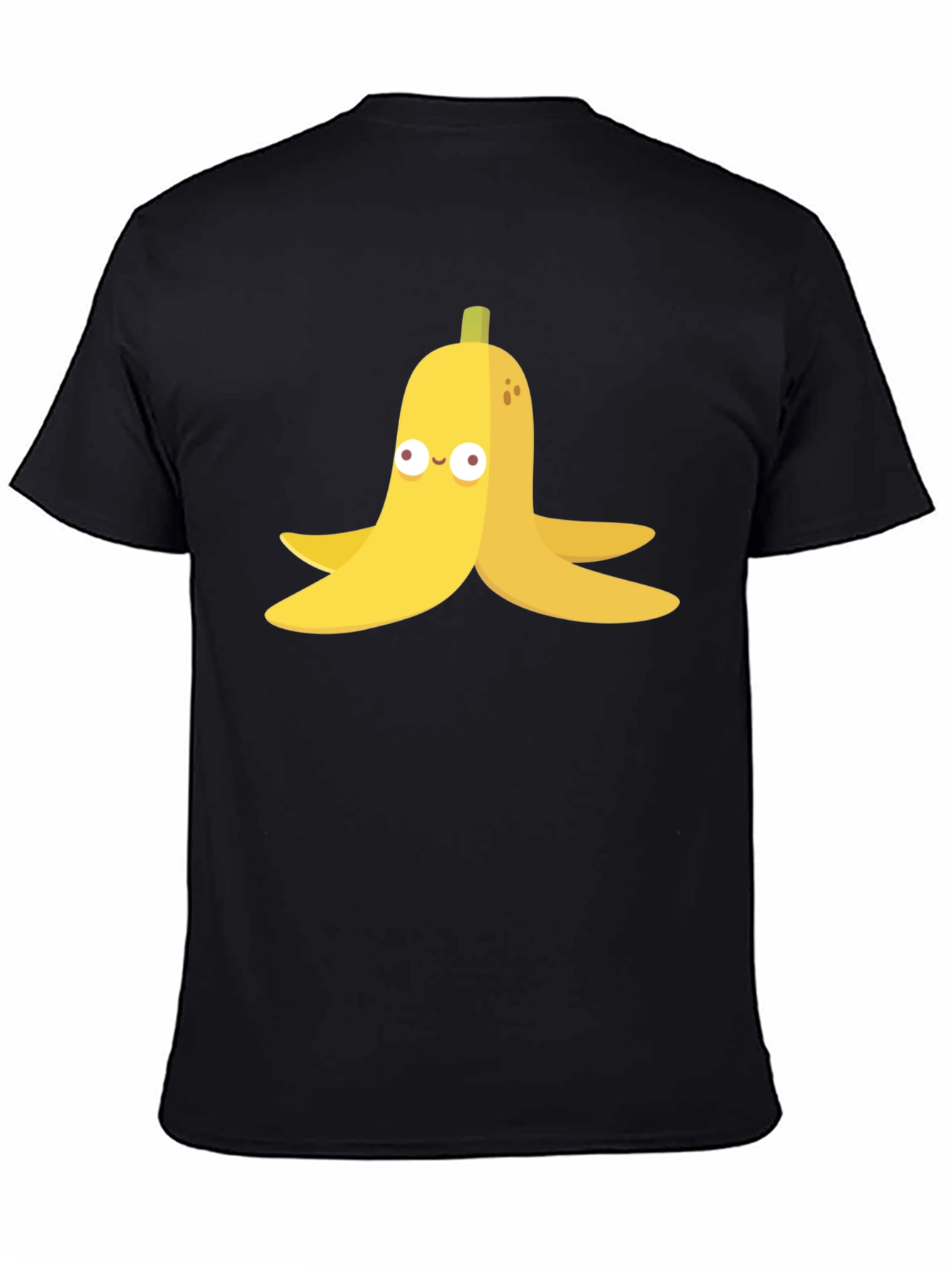 Black Banana Peel Cartoon Graphic Black T-Shirt view 4