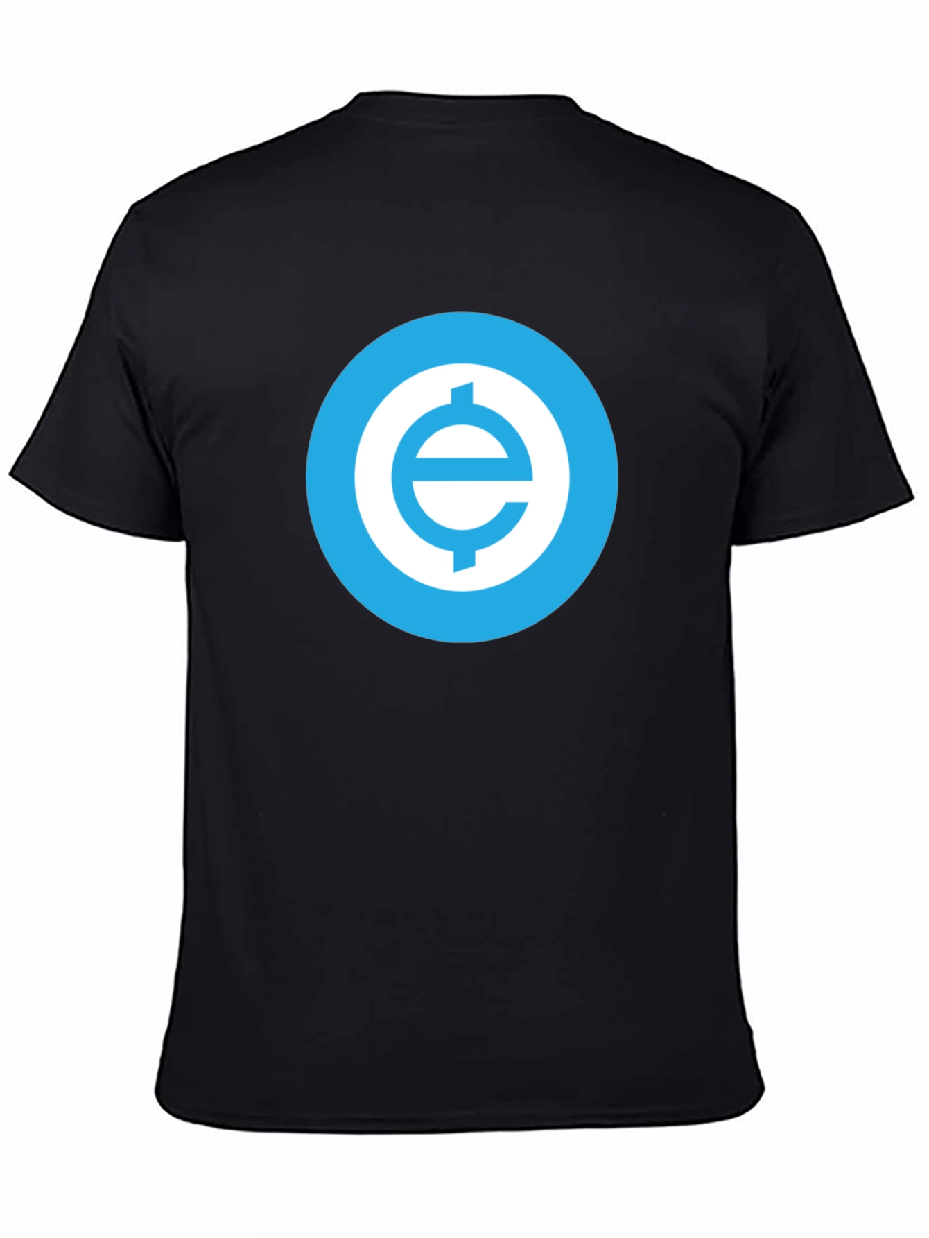 Black Black T-Shirt with Blue Cryptocurrency Logo view 4