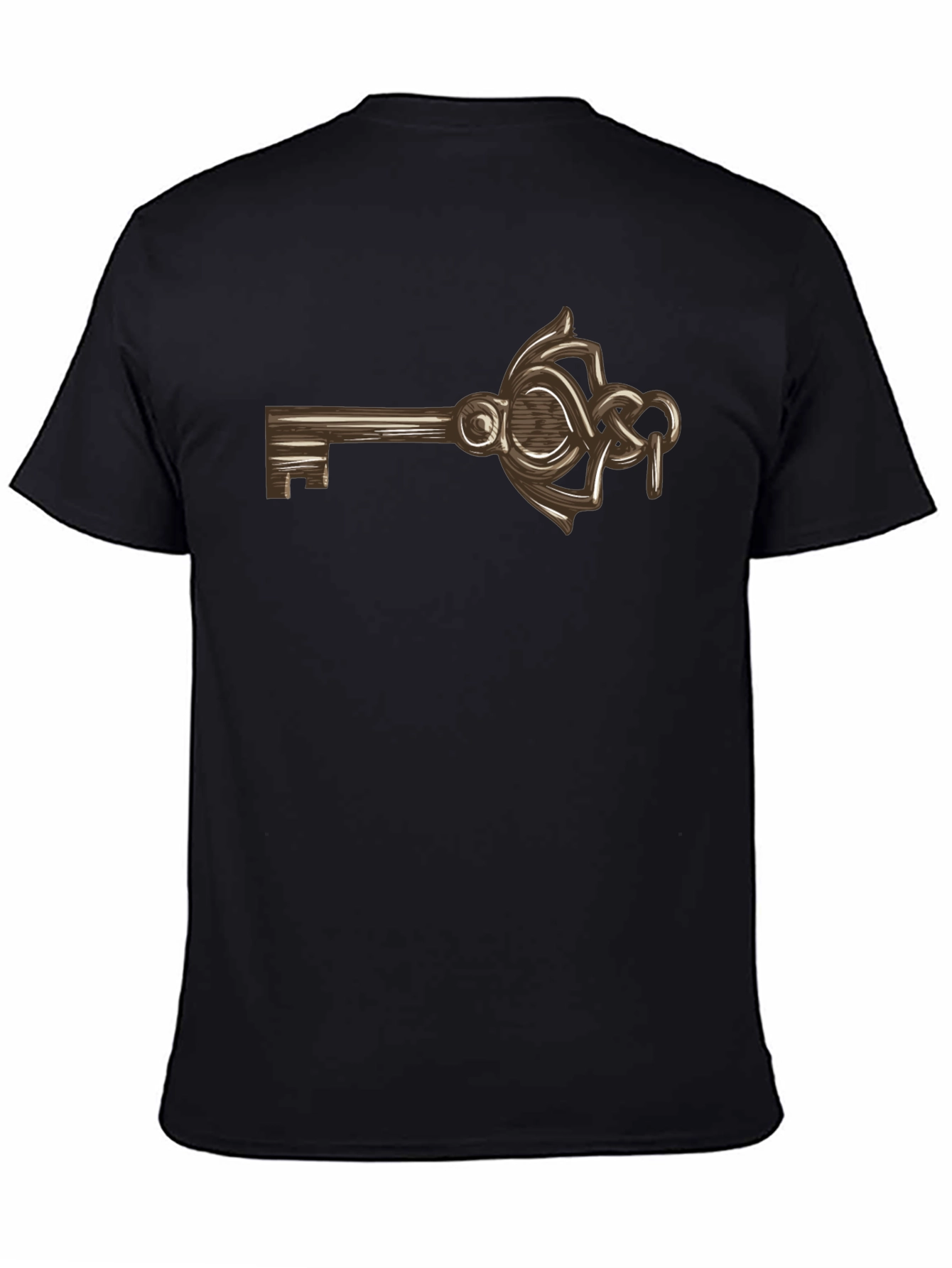 Black Vintage Key Graphic Tee - Soft Cotton Blend view 4