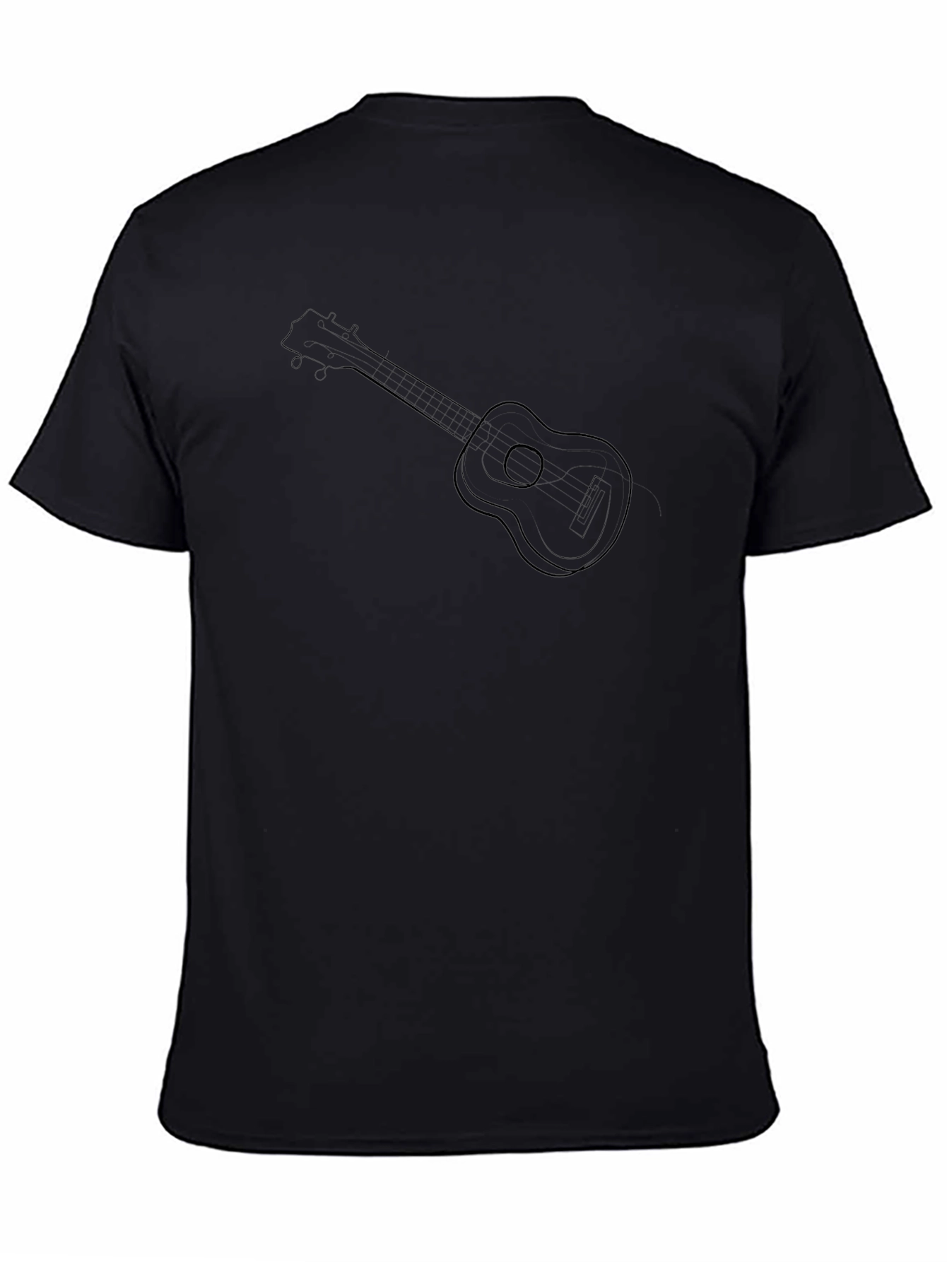 Black Ukulele Graphic Tee - Black Cotton Blend view 4