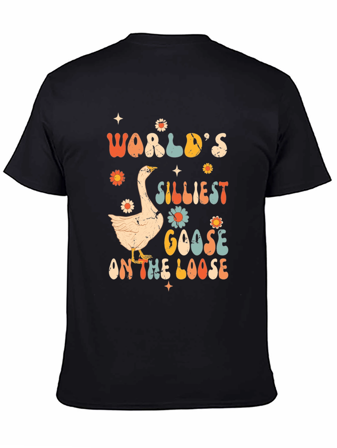 Black Silliest Goose T-Shirt - Retro Style view 4