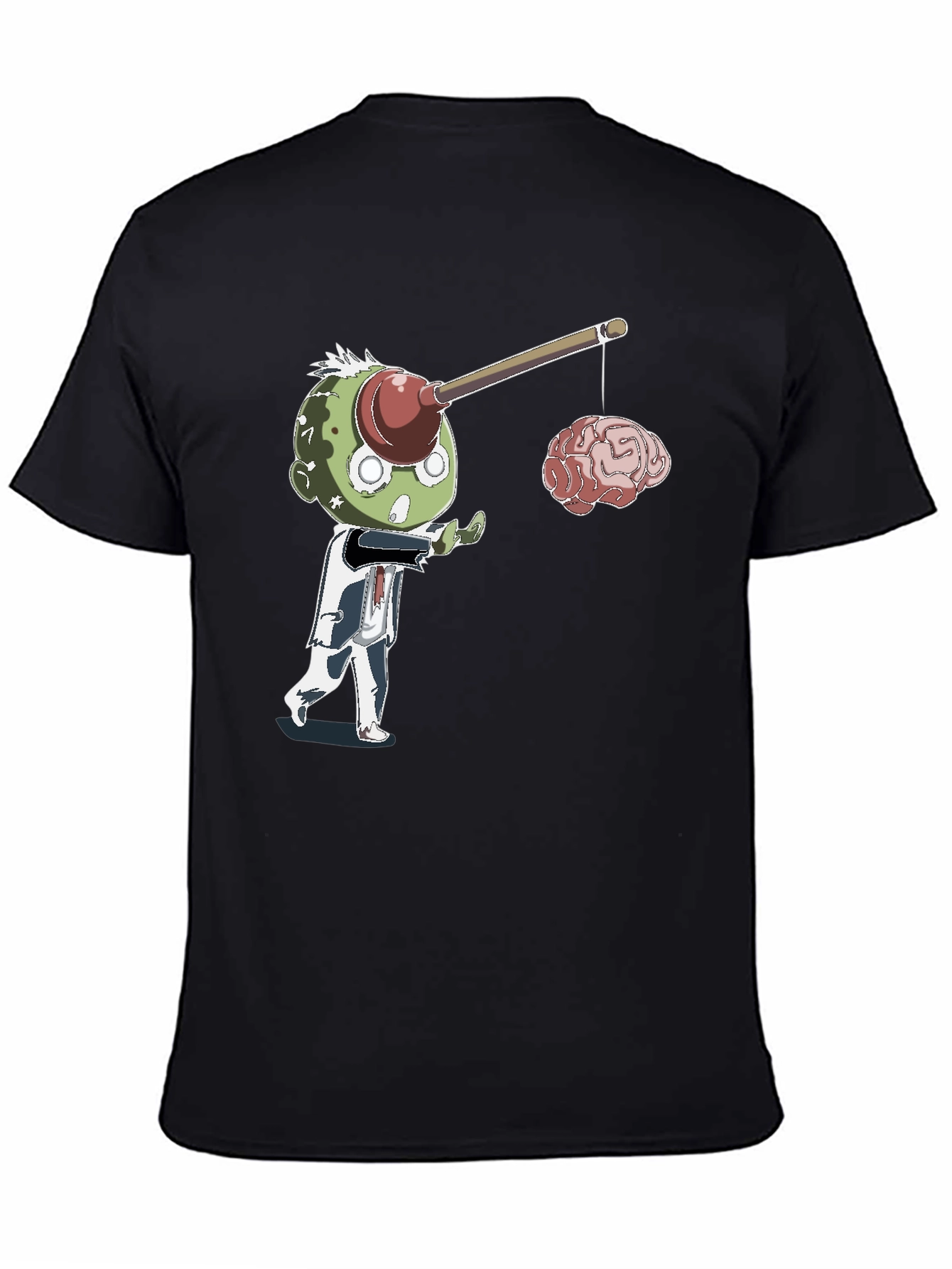 Black Zombie Brain Fishing T-Shirt view 4