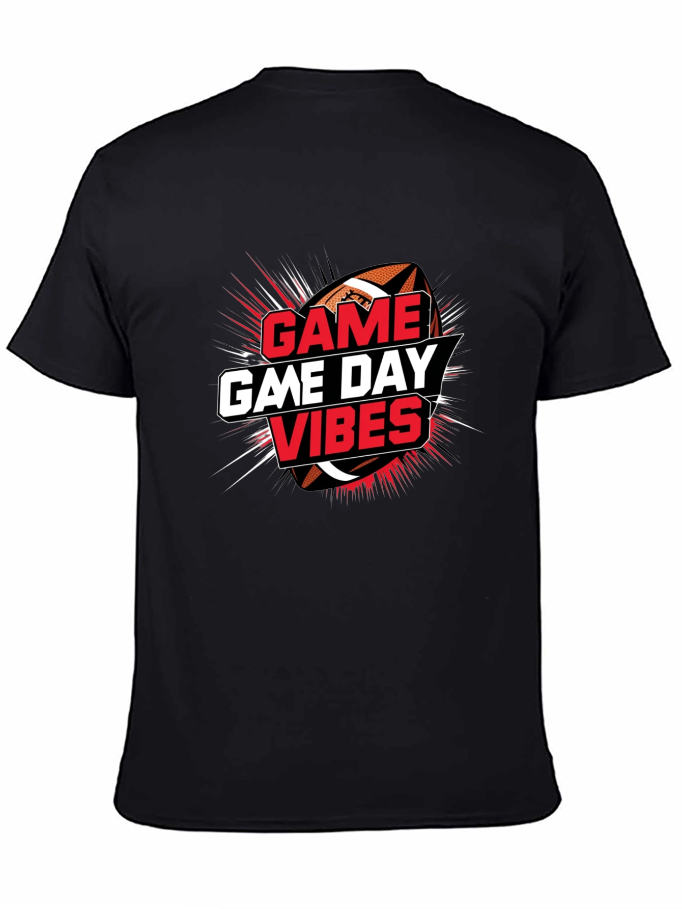 Black Game Day Vibes Football Graphic Tee view 4
