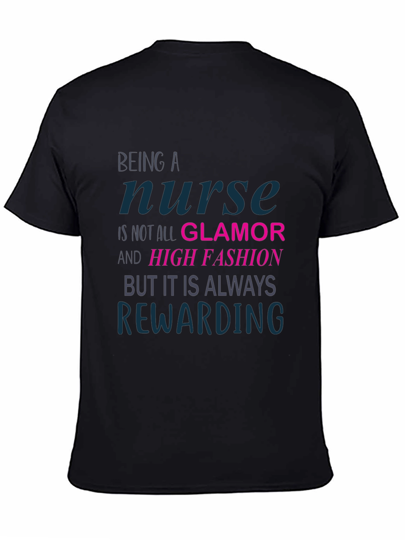 Black Nurse Glamor Graphic T-Shirt view 4
