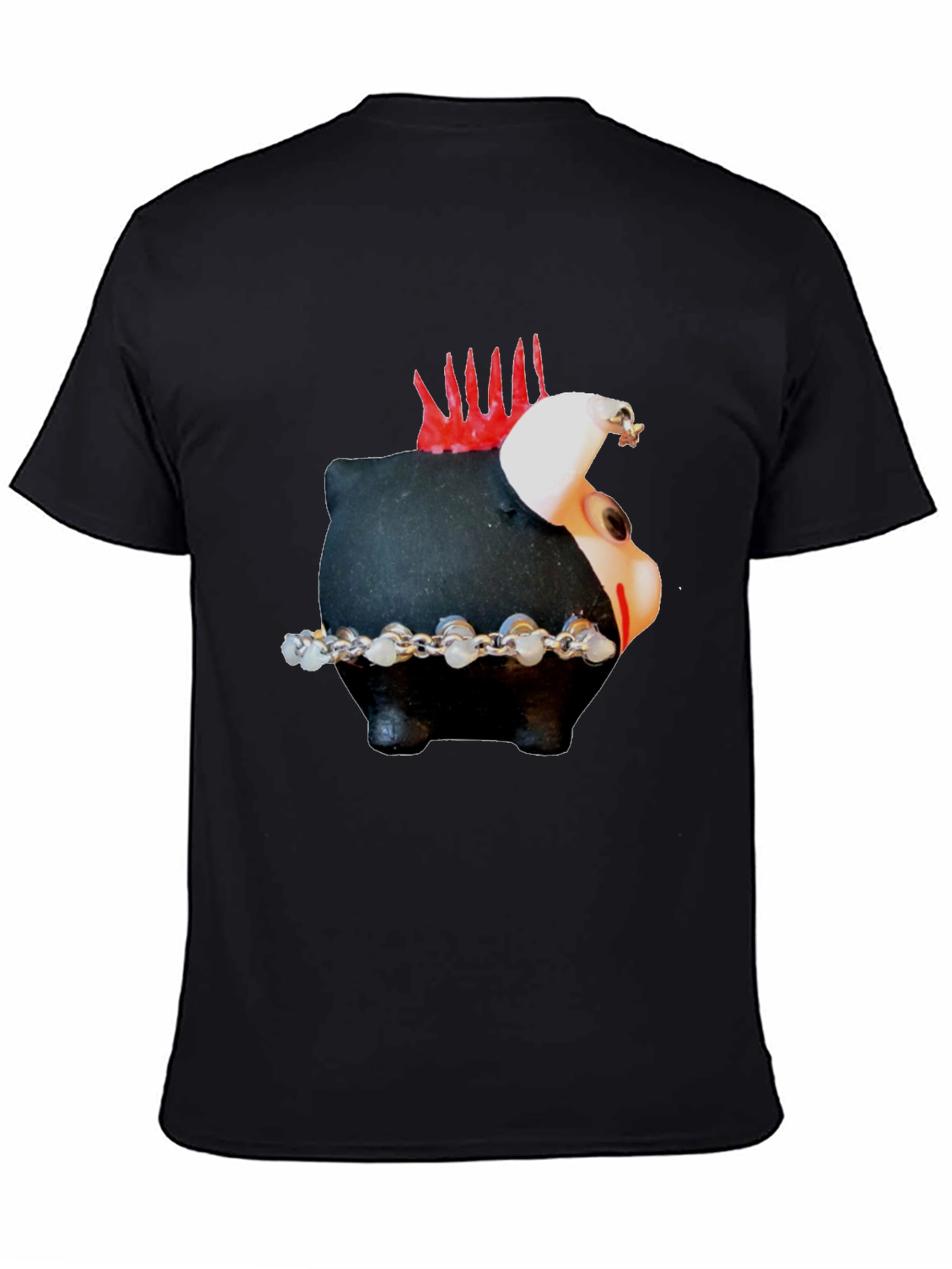 Black Punk Piggy Bank Graphic Tee - Black view 4