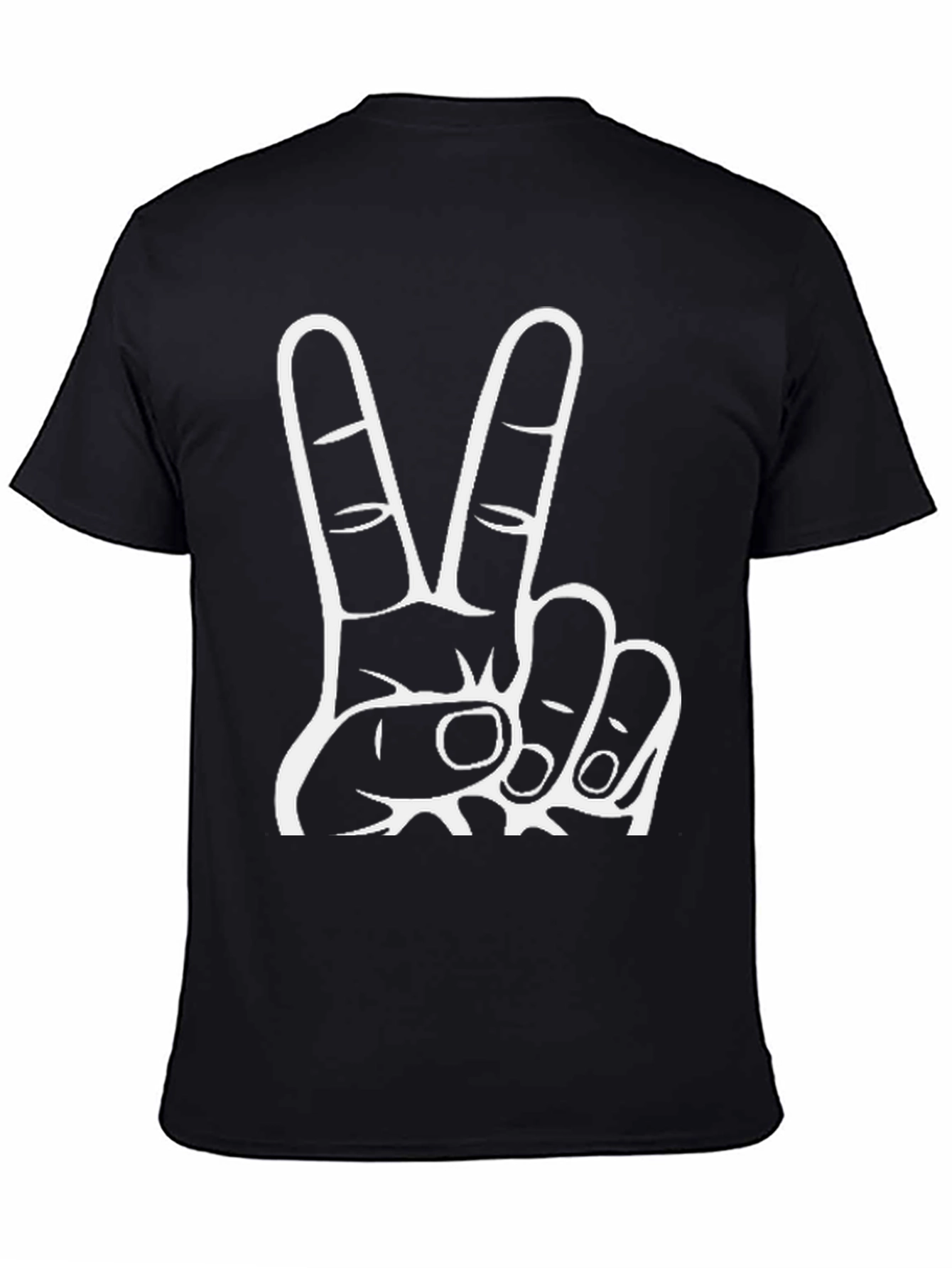 Black Peace Sign Black T-Shirt view 4