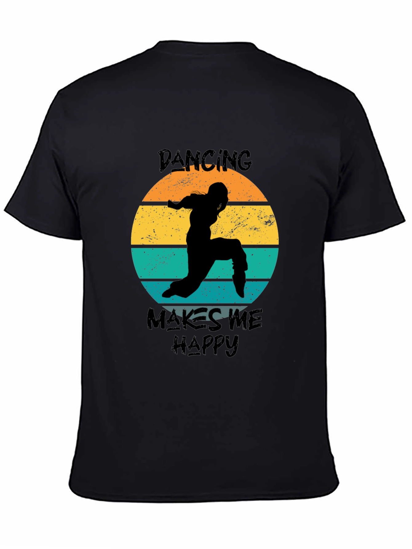 Black Dancing Makes Me Happy T-Shirt view 4