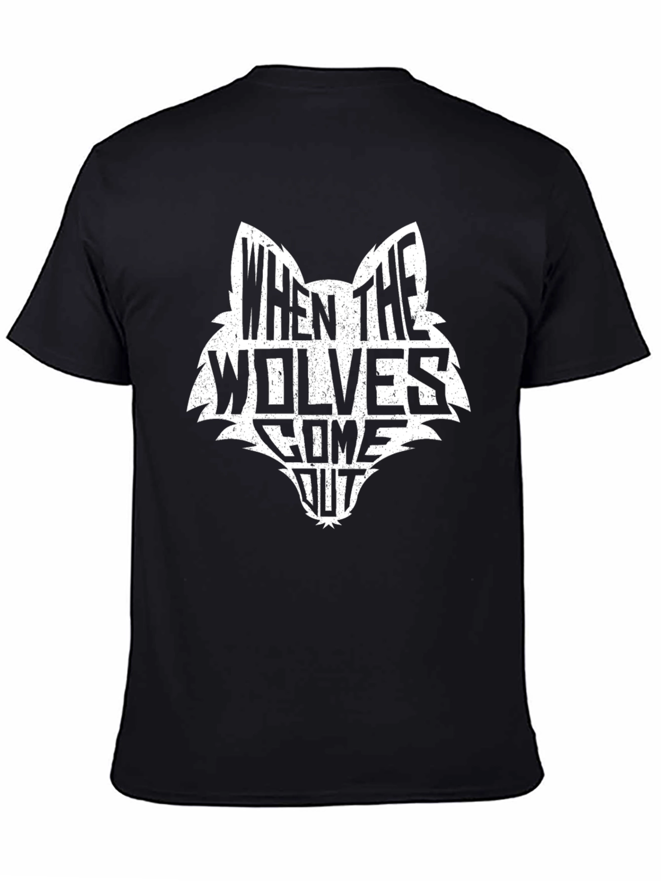 Black When the Wolves Come Out Graphic Tee view 4
