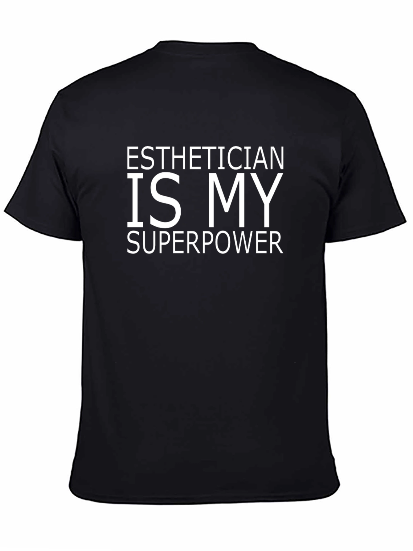 Black Esthetician Superpower Black T-Shirt view 4
