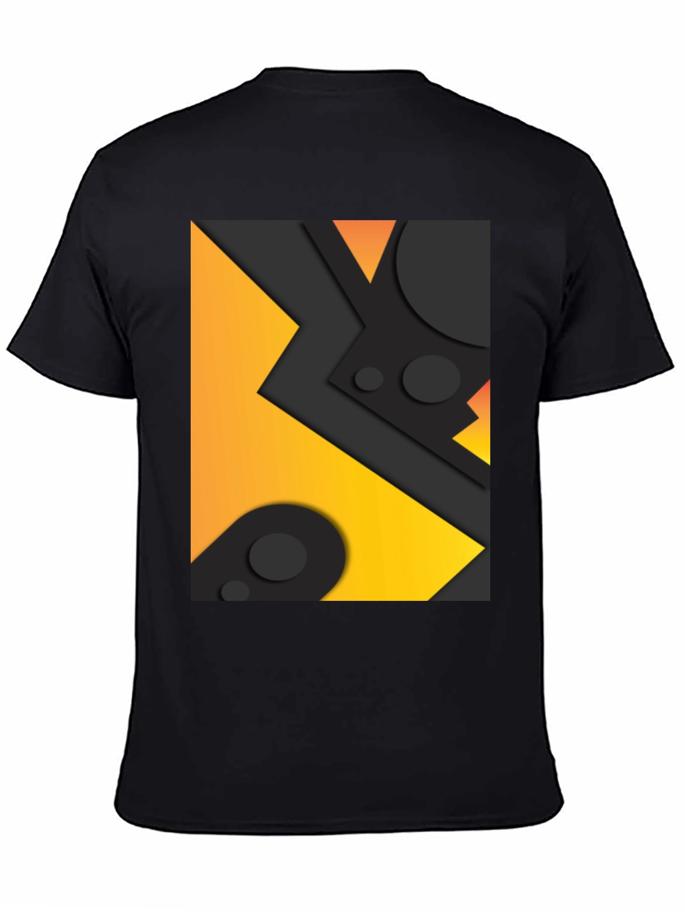 Black Geometric Abstract Graphic Tee - Black view 4