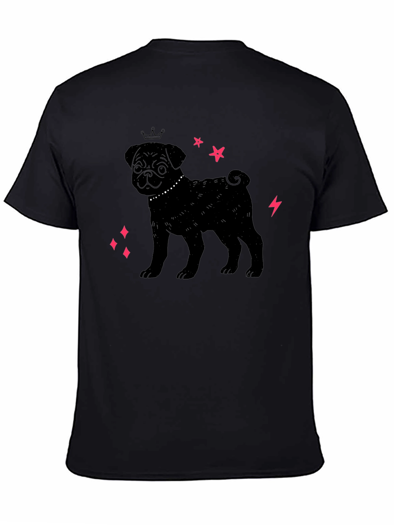 Black Pug Princess T-Shirt - Stylish Dog Lover Tee view 4