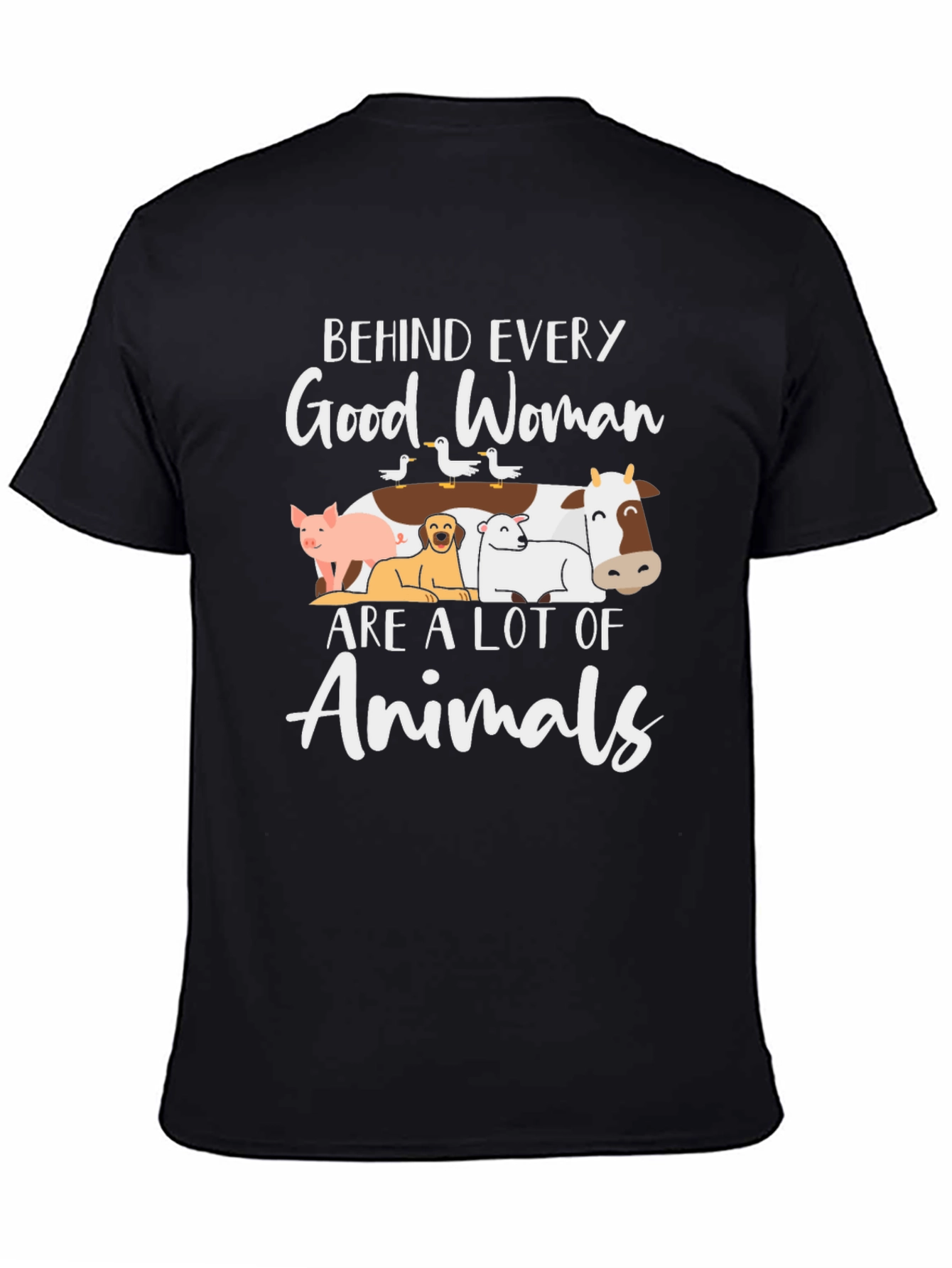 Black Behind Every Good Woman Animals T-Shirt view 4
