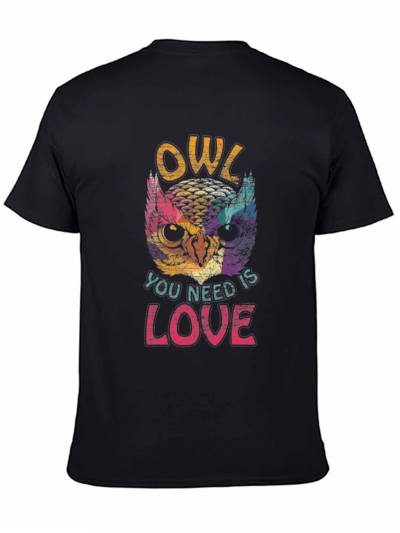 Black Owl You Need Is Love Graphic T-Shirt view 4