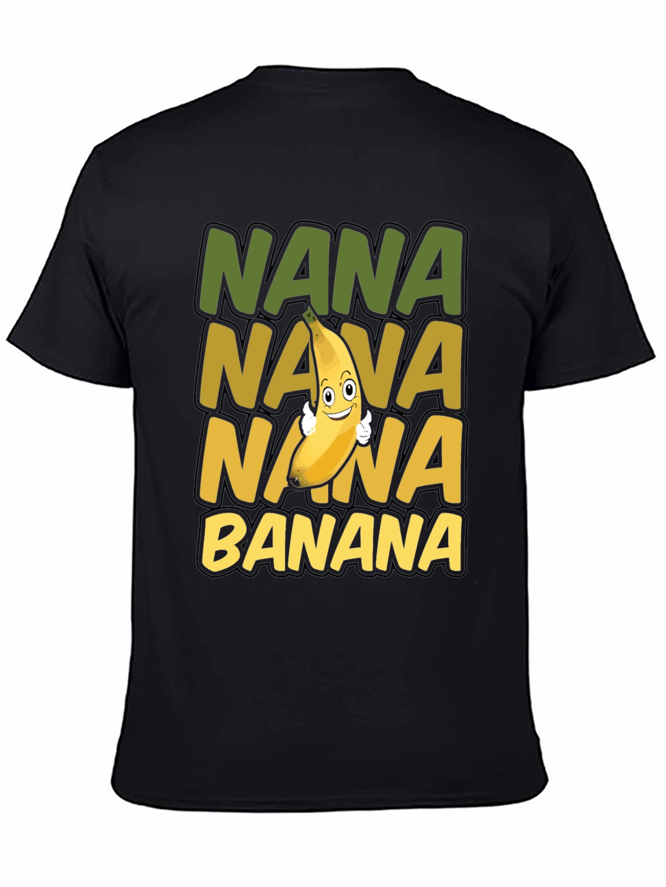 Black Nana Banana T-Shirt - Fun Fruit Graphic Tee view 4