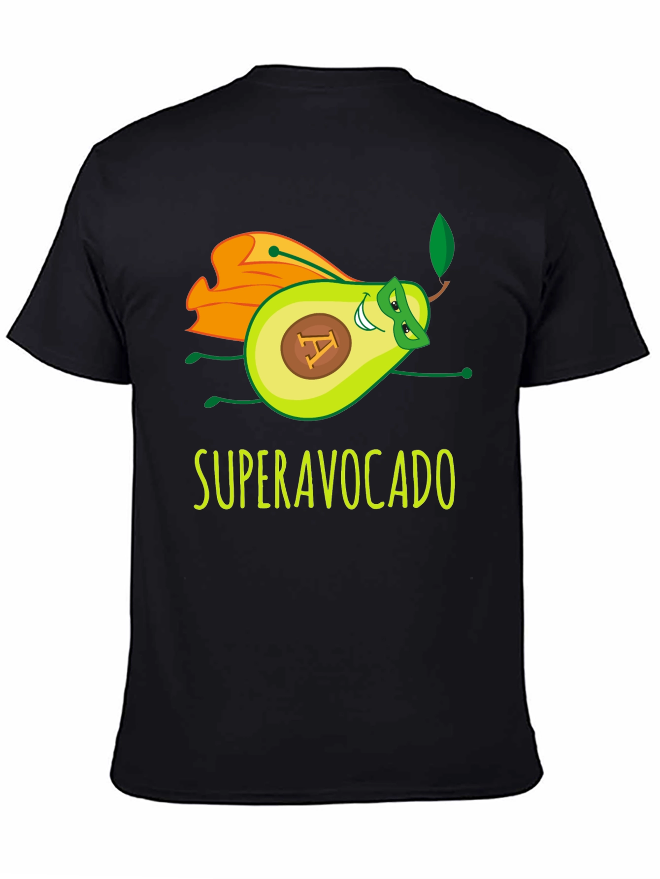Black Super Avocado Funny Graphic Tee view 4