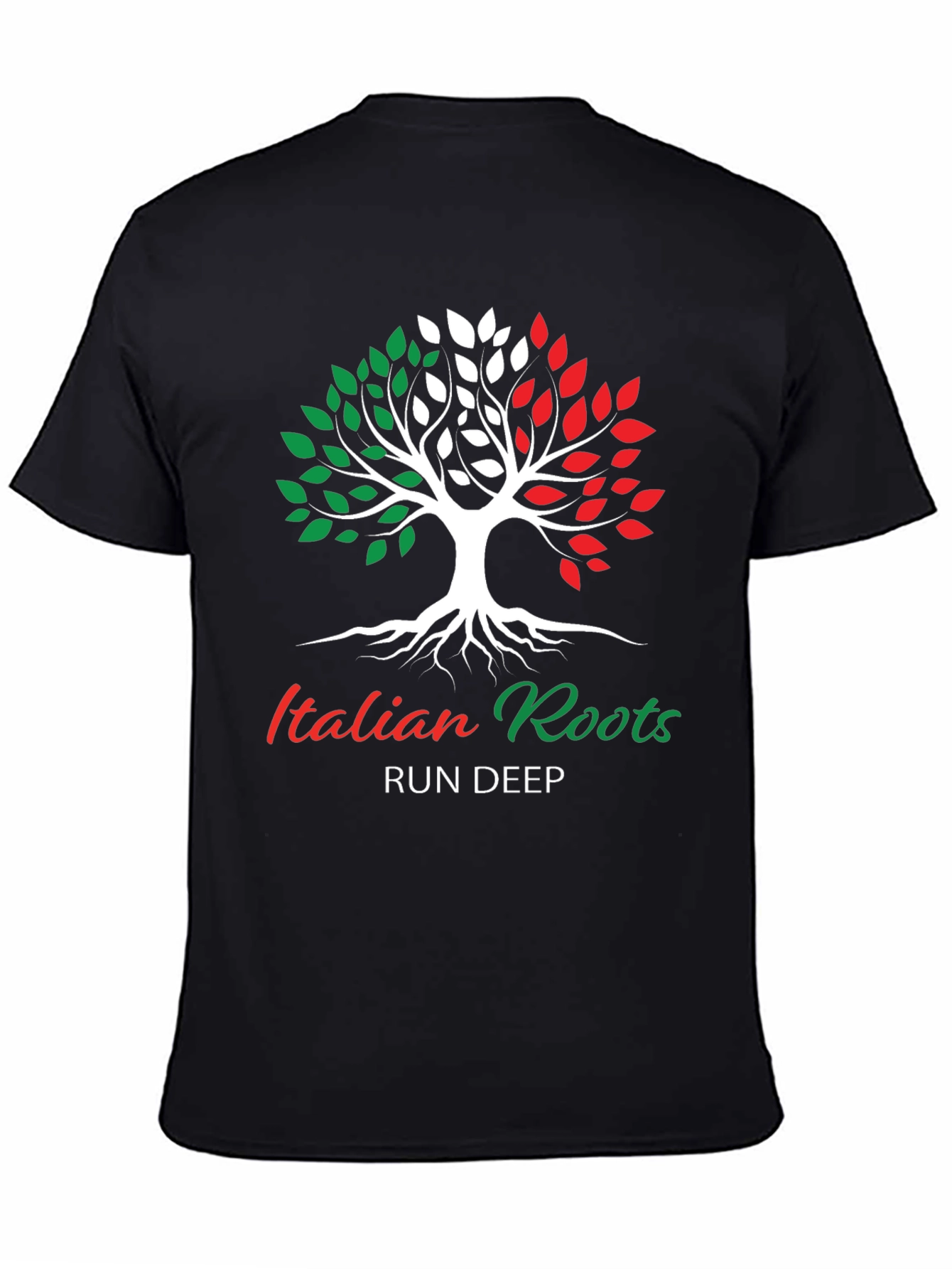 Black Italian Roots Run Deep T-Shirt view 4