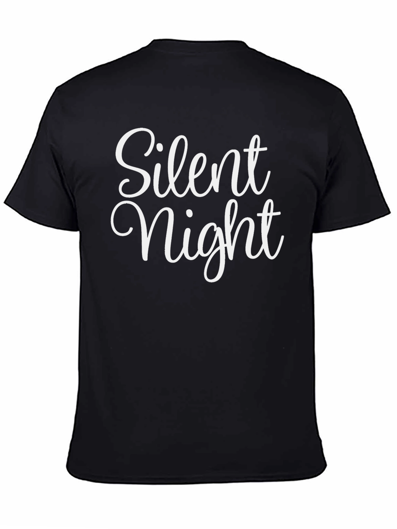 Black Silent Night Graphic T-Shirt - Holiday Apparel view 4