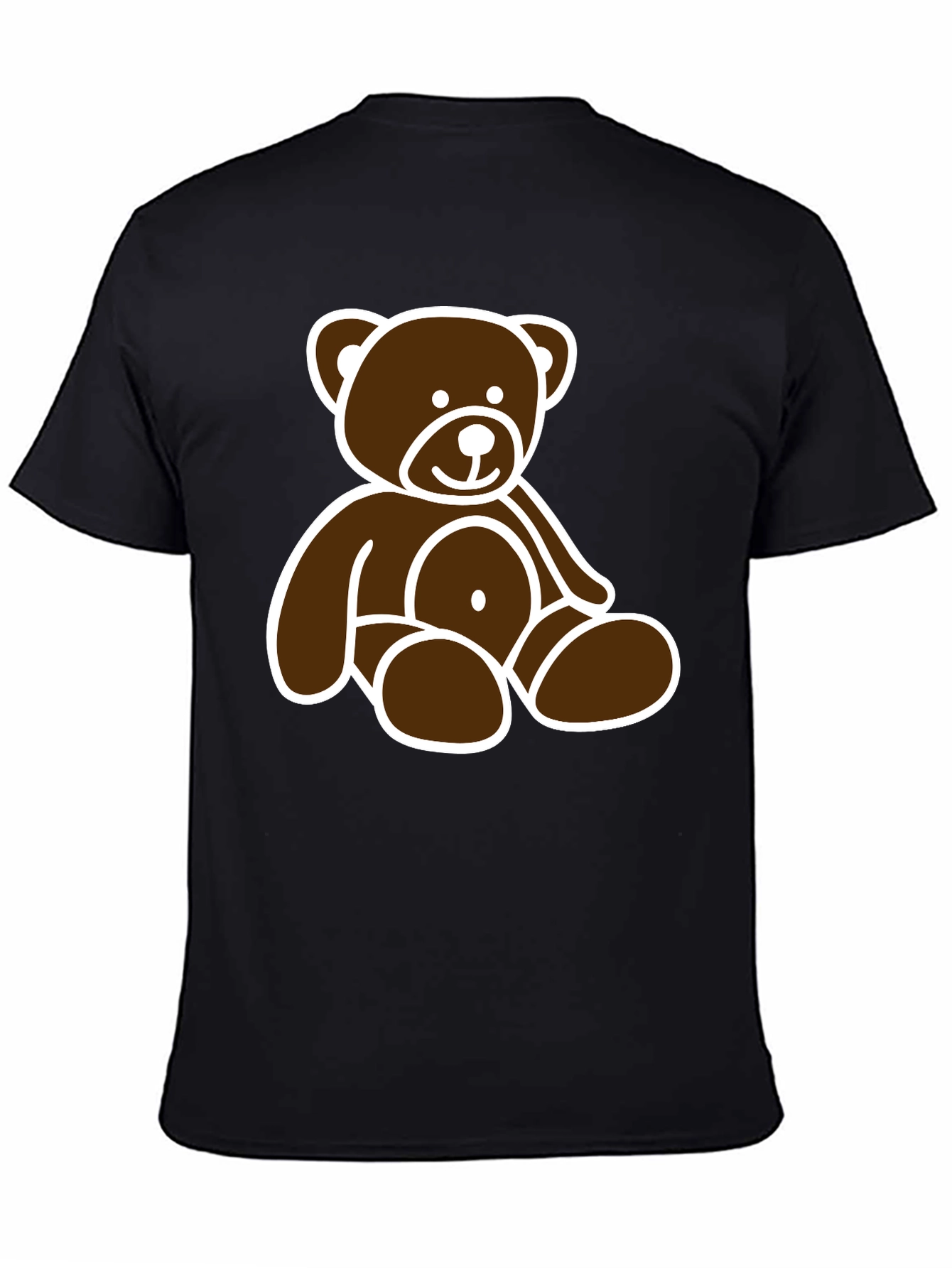 Black Teddy Bear Graphic Tee - Black Unisex T-Shirt view 4