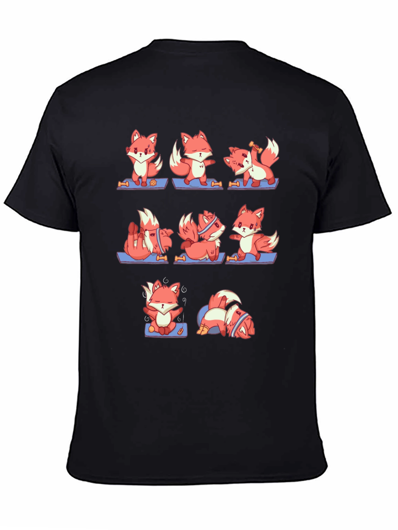 Black Yoga Fox Tee - Relax & Train! view 4