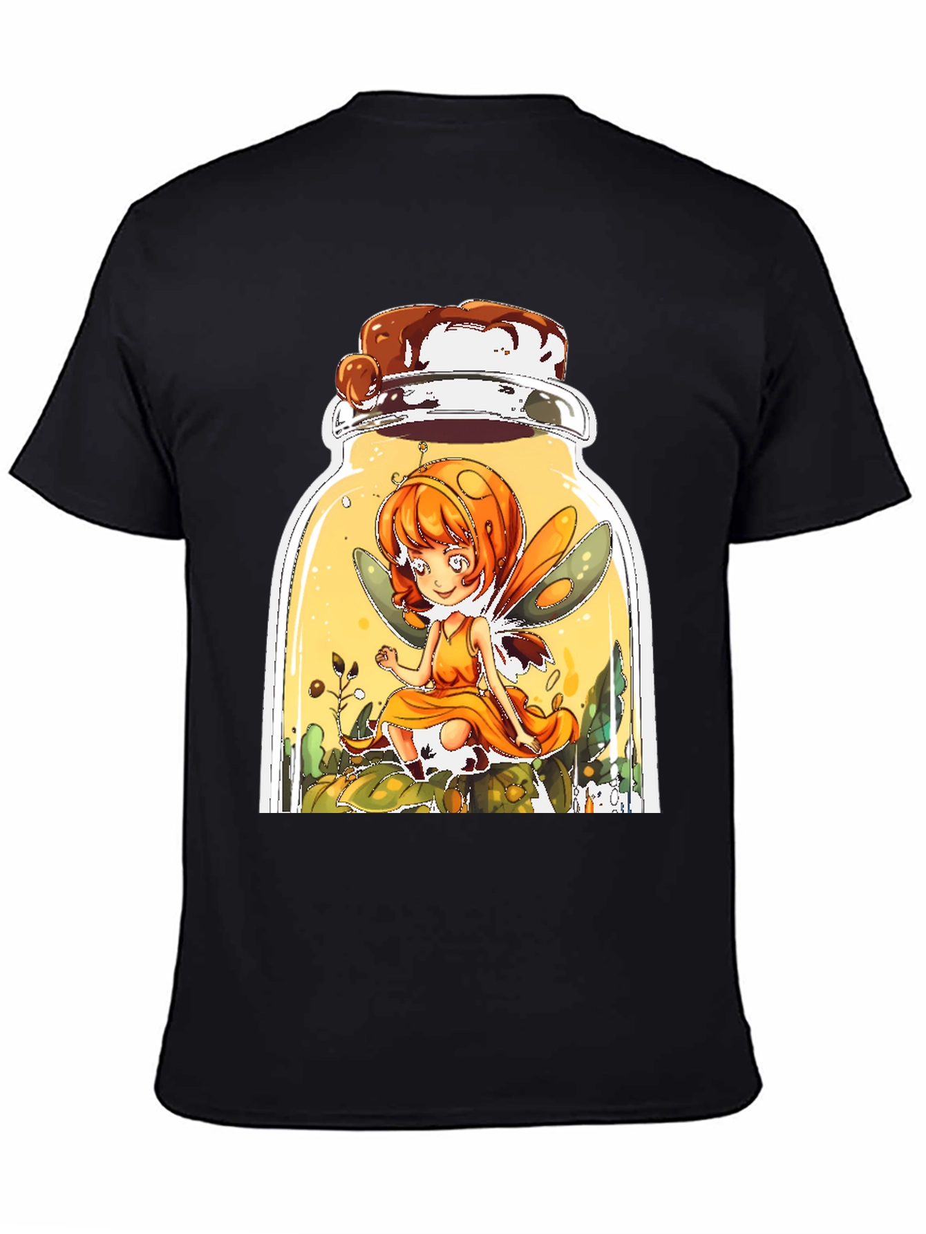 Black Fairy Jar T-Shirt - Whimsical Graphic Tee view 4