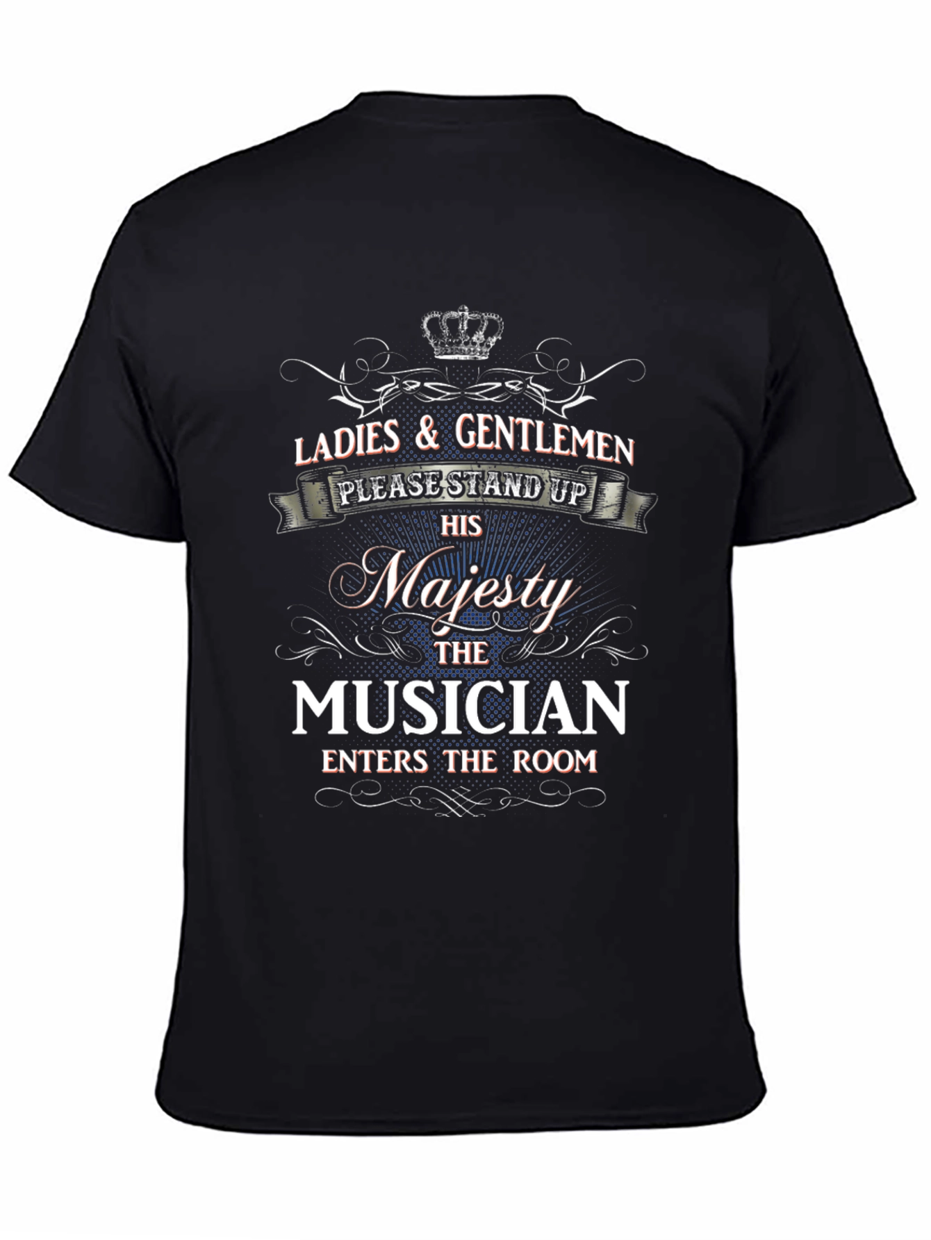 Black Musician's Majesty Graphic T-Shirt view 4