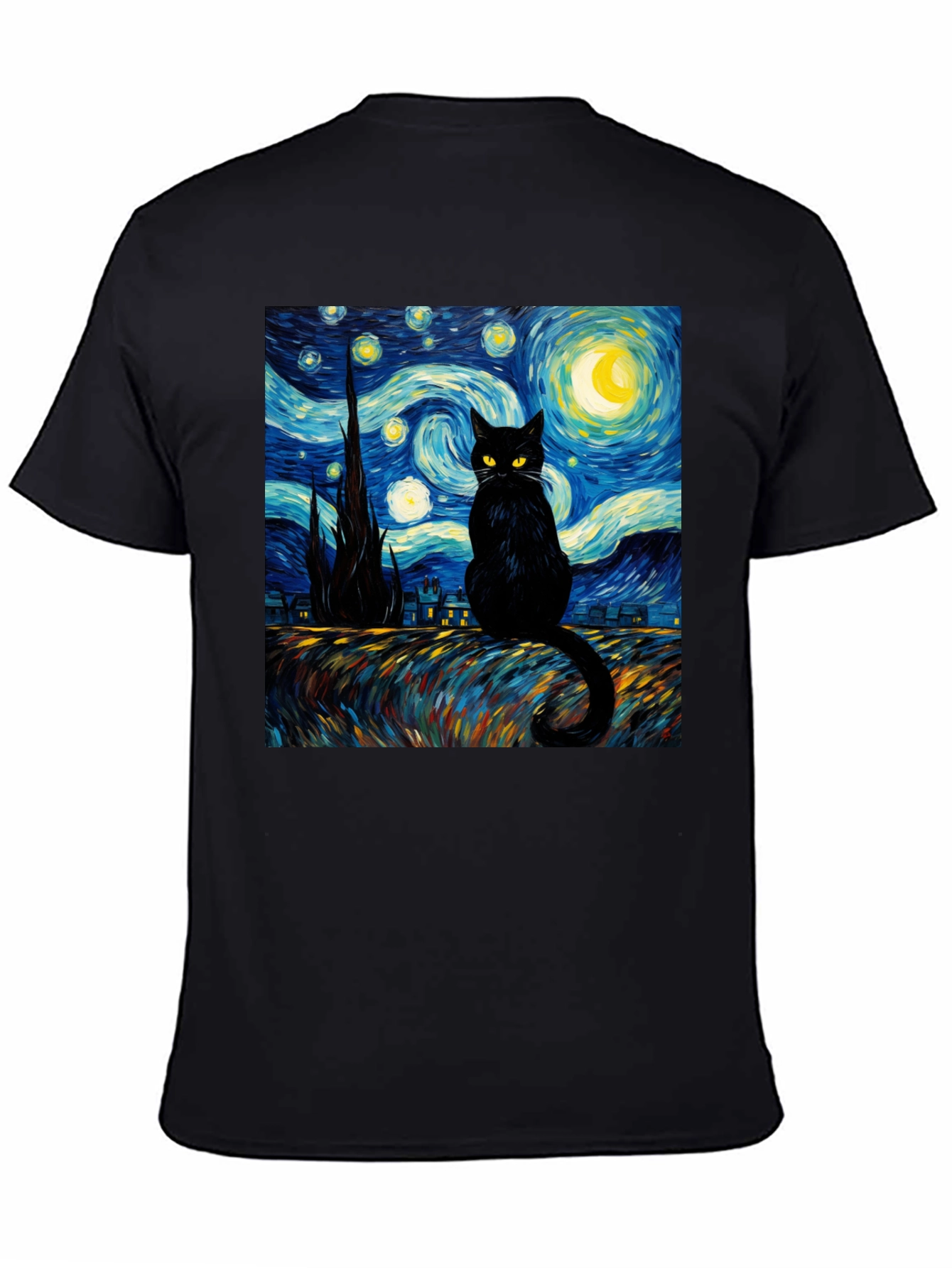 Starry Night Cat T-Shirt - 4