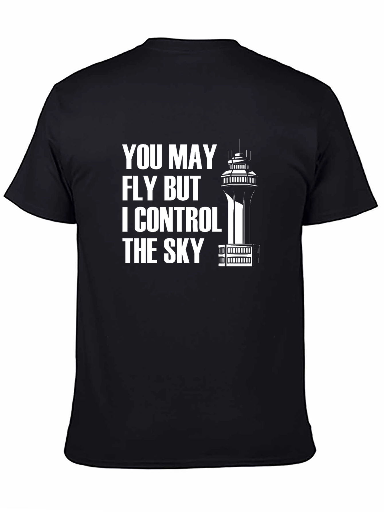 Black Air Traffic Controller T-Shirt - Control The Sky Tee view 4