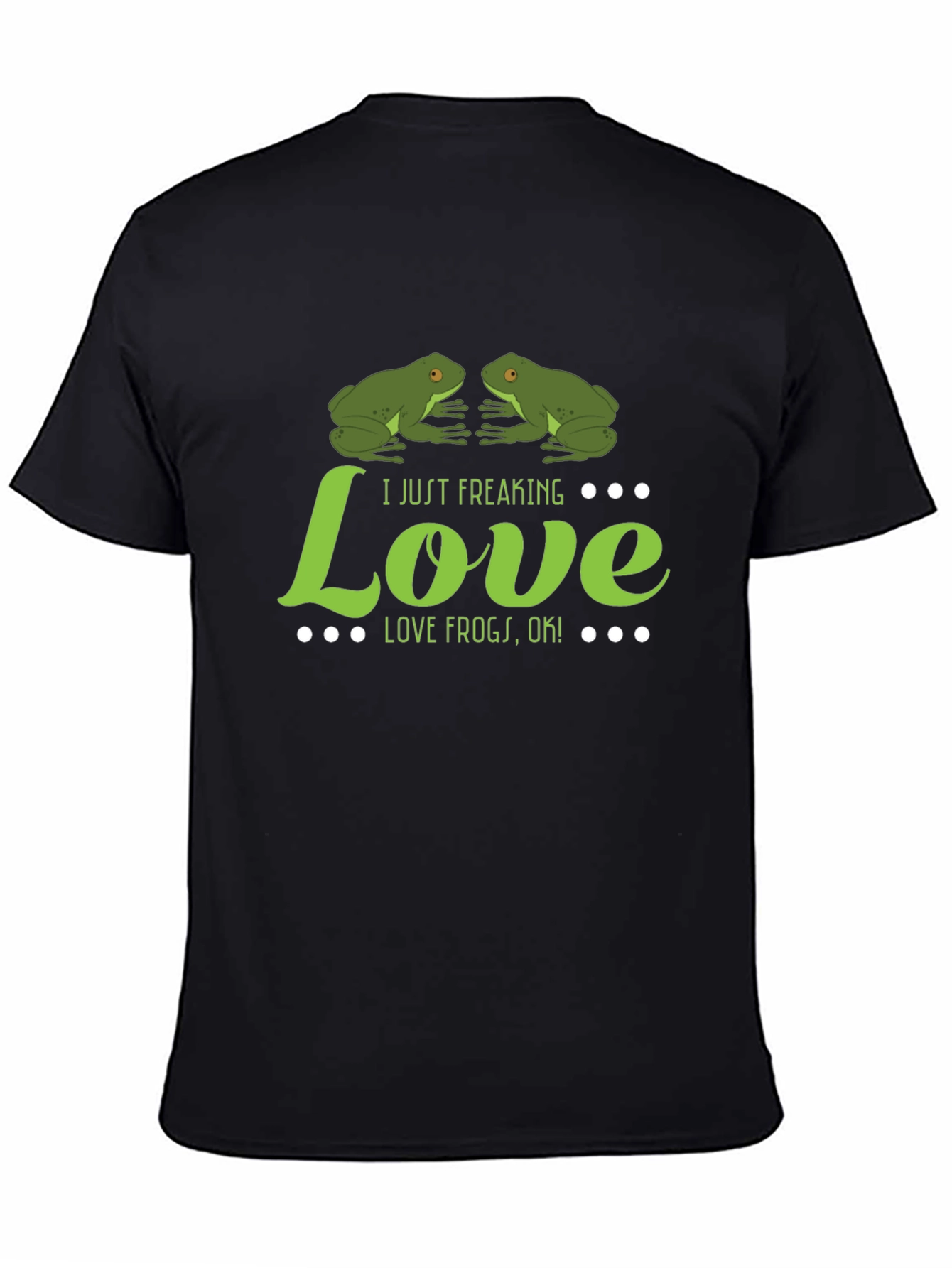 Black I Just Freaking Love Frogs T-Shirt view 4