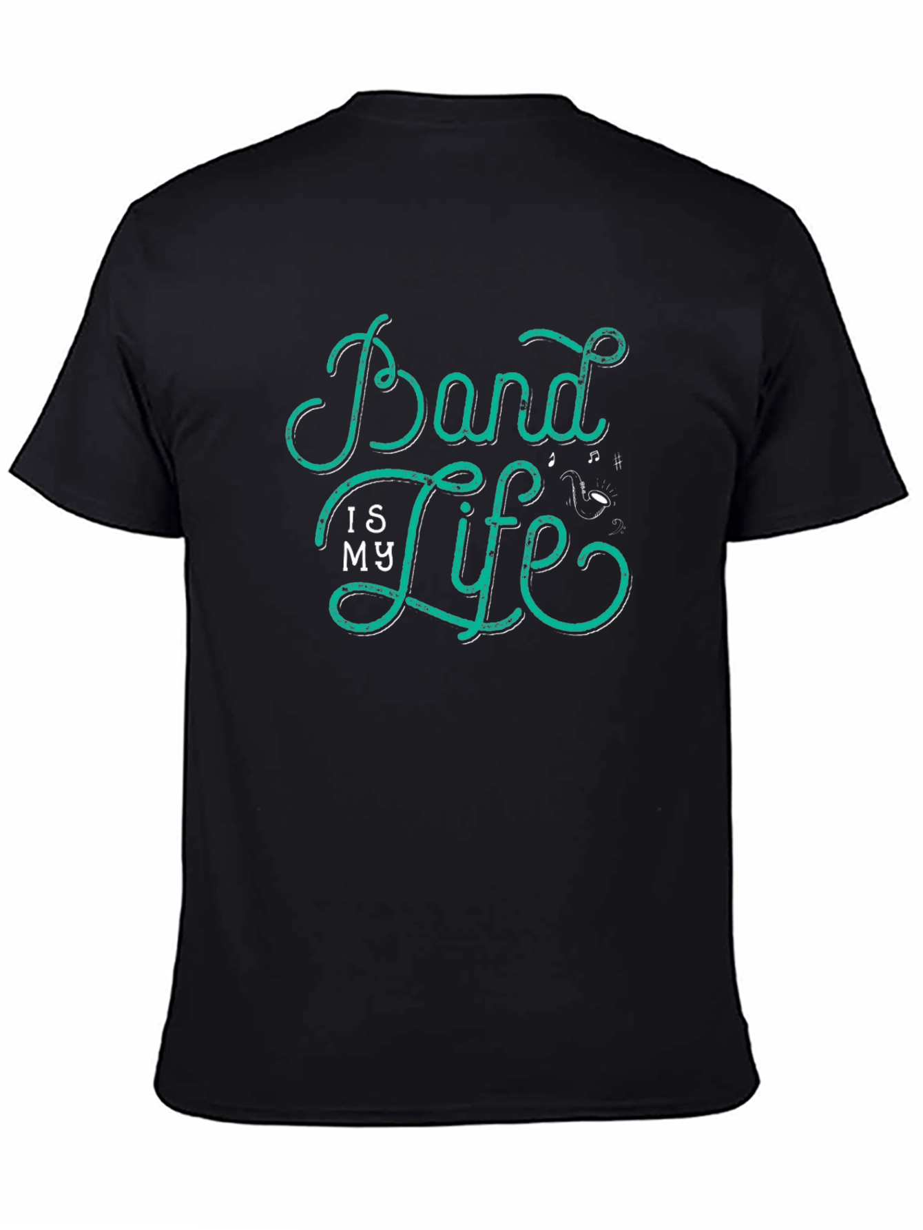 Black Band is My Life Graphic Tee - Black Cotton Blend view 4