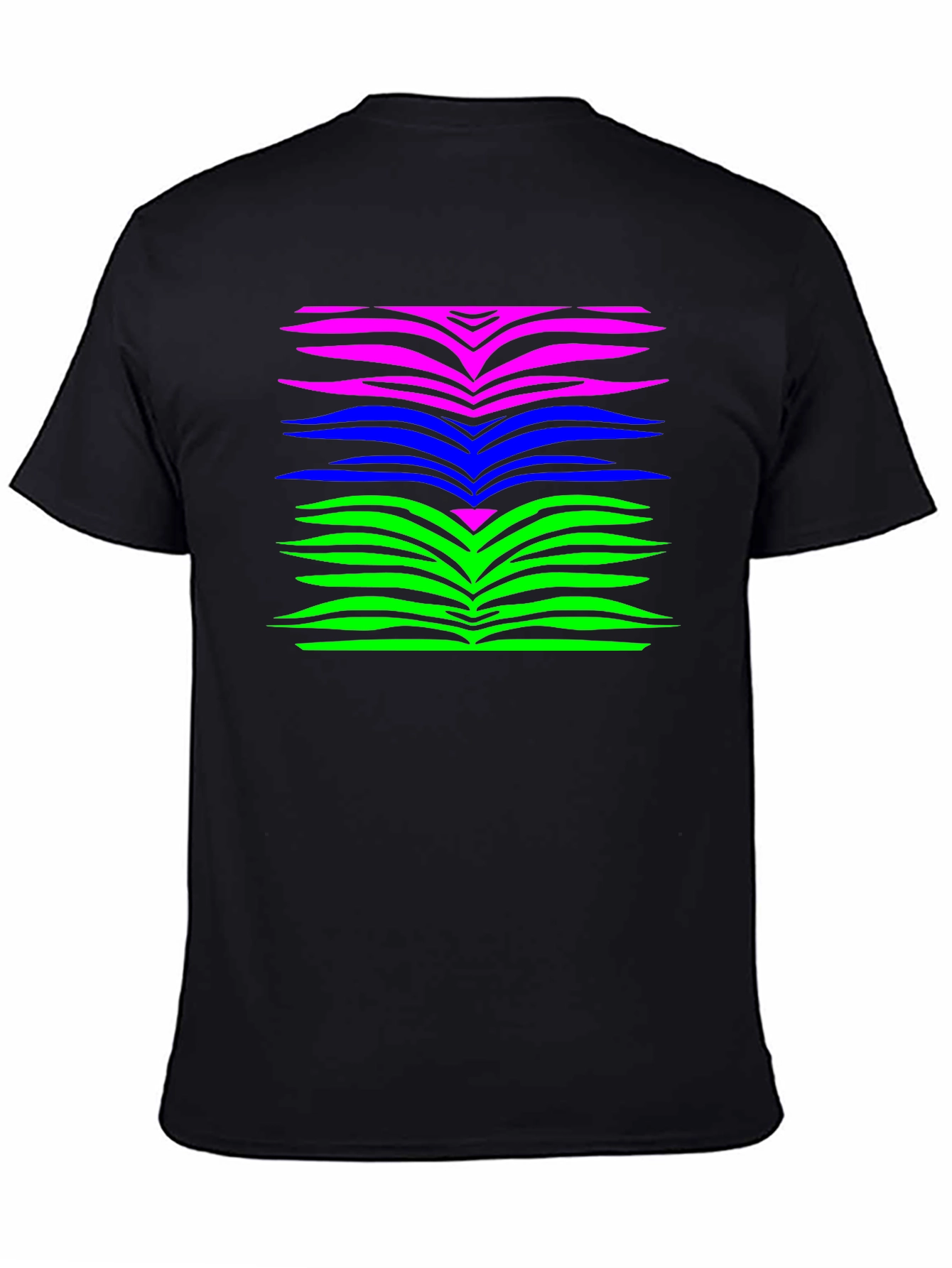 Black Vibrant Zebra Stripe Graphic Tee - Black view 4